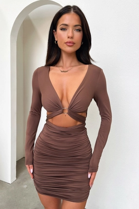 Chic Spirit Laverna Dress - Brown