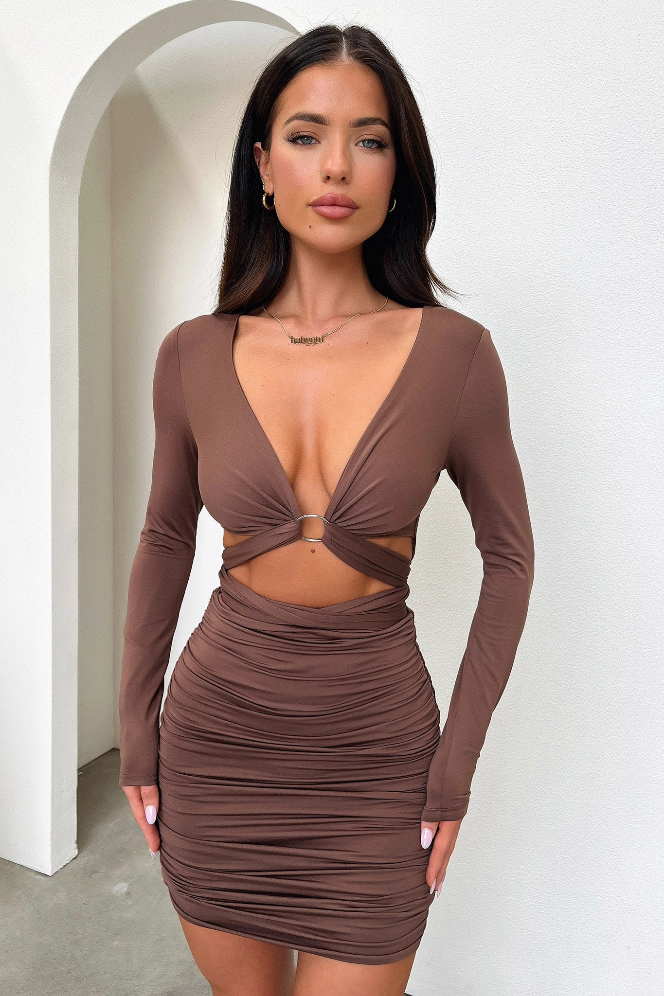 Chic Spirit Laverna Dress - Brown