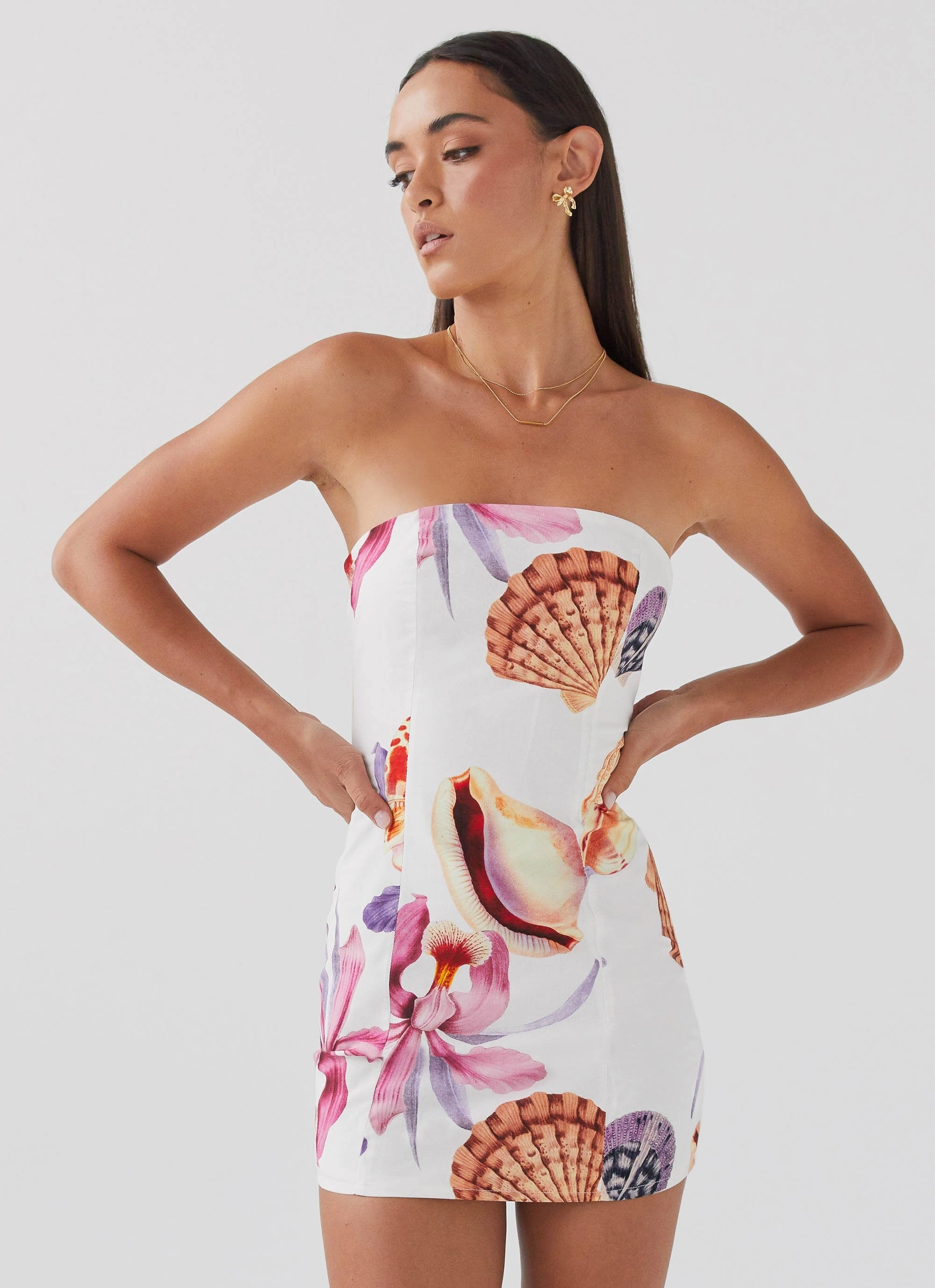 Freya Linen Mini Dress - Seaside Bouquet Summer Wardrobe Versatile Comfort Wear