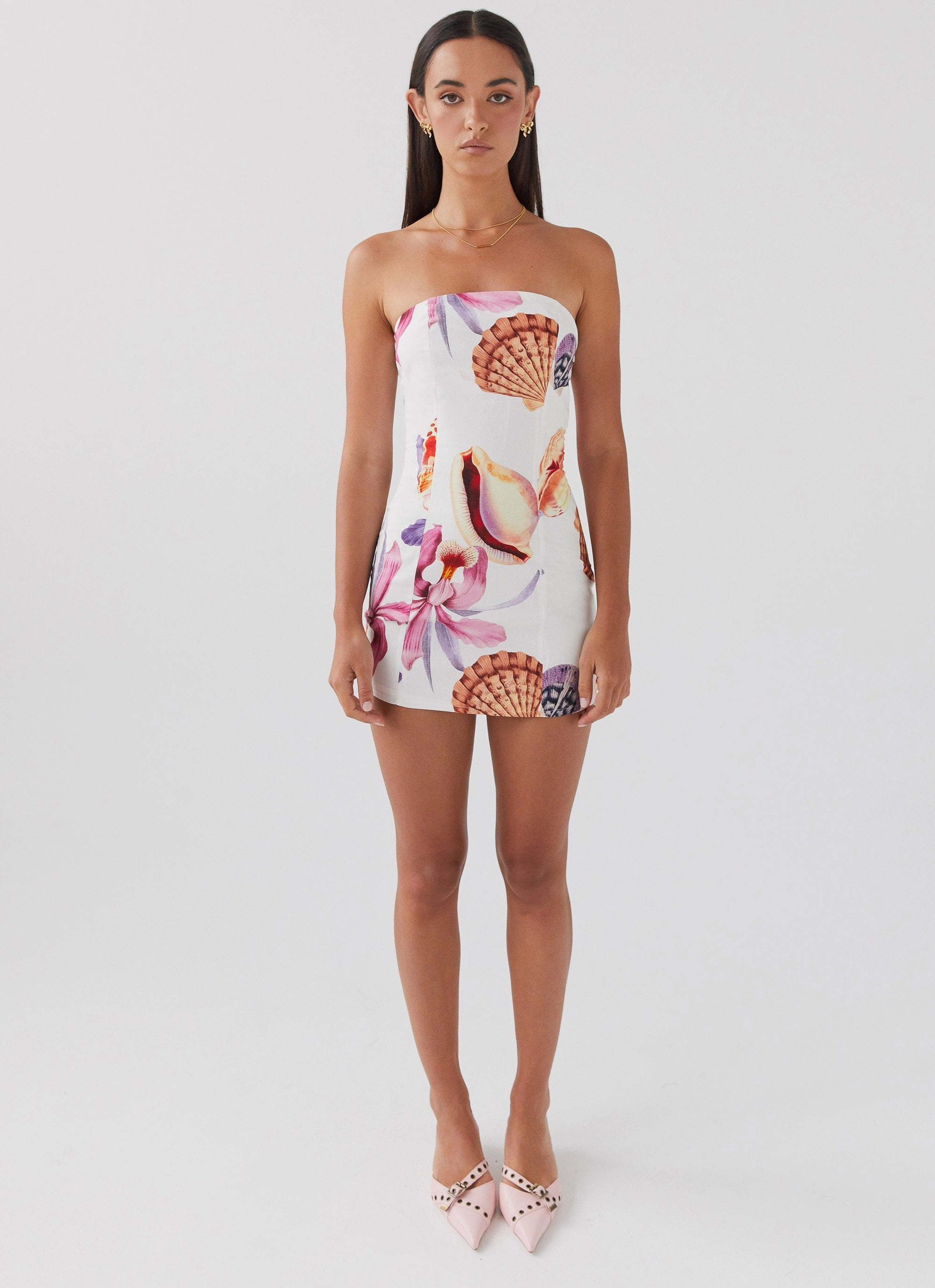 Freya Linen Mini Dress - Seaside Bouquet Comfortable Look