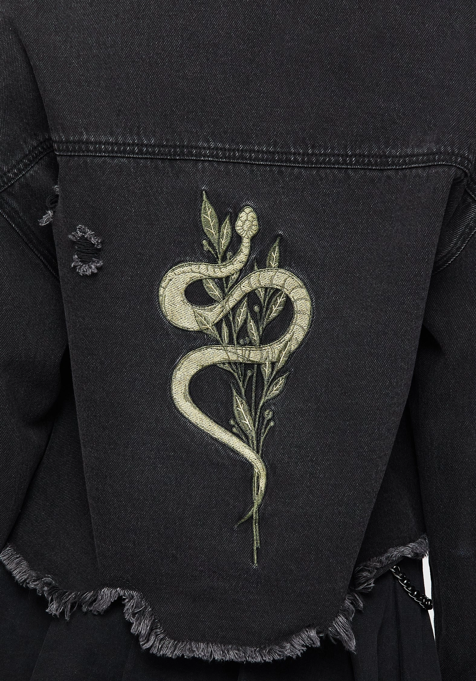 Airtight Fasteners Nirah Embroidered Crop Denim Jacket
