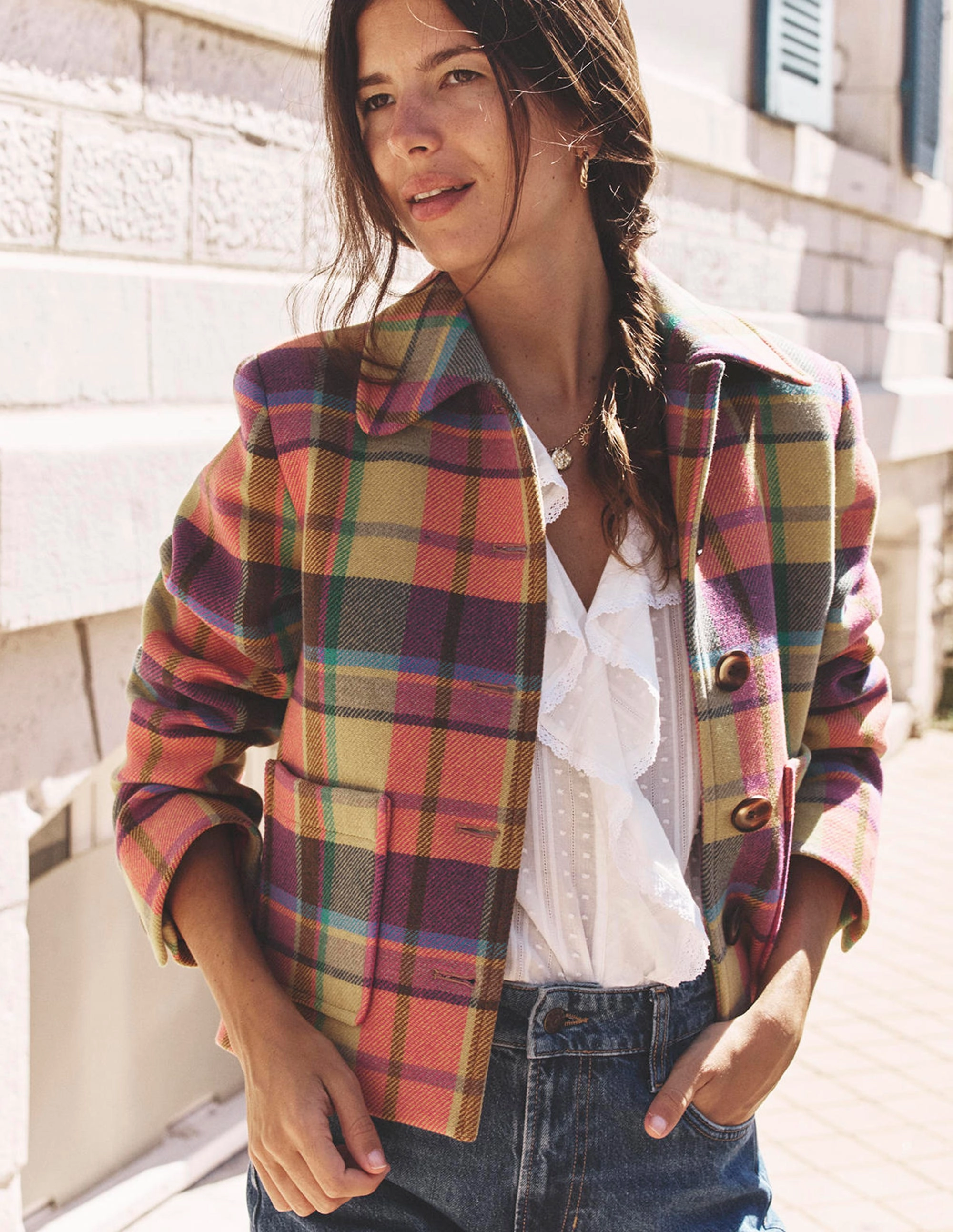 NonBulkyLayering Knightsbridge Wool Jacket-Multi Check