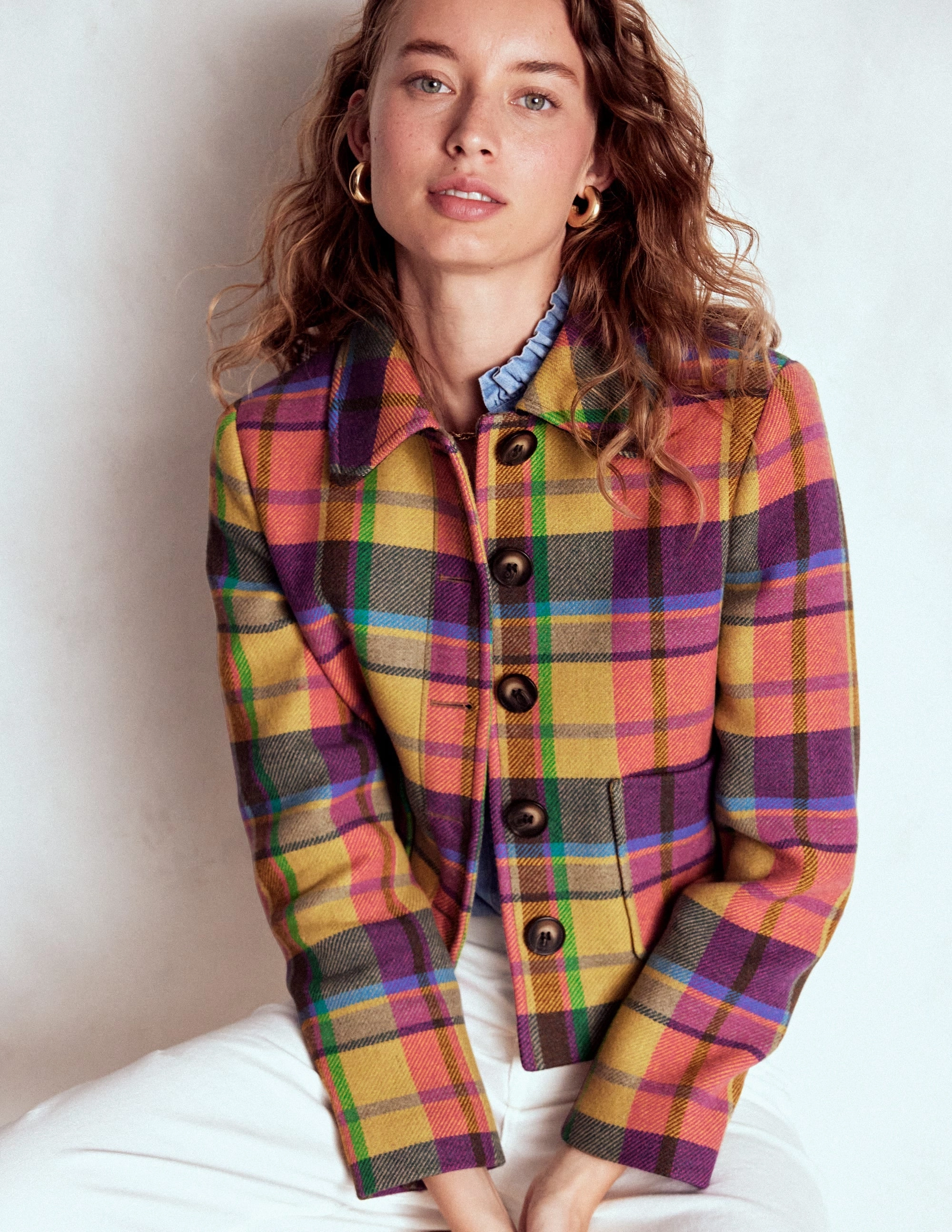 Knightsbridge Wool Jacket-Multi Check Nylon Shell Construction