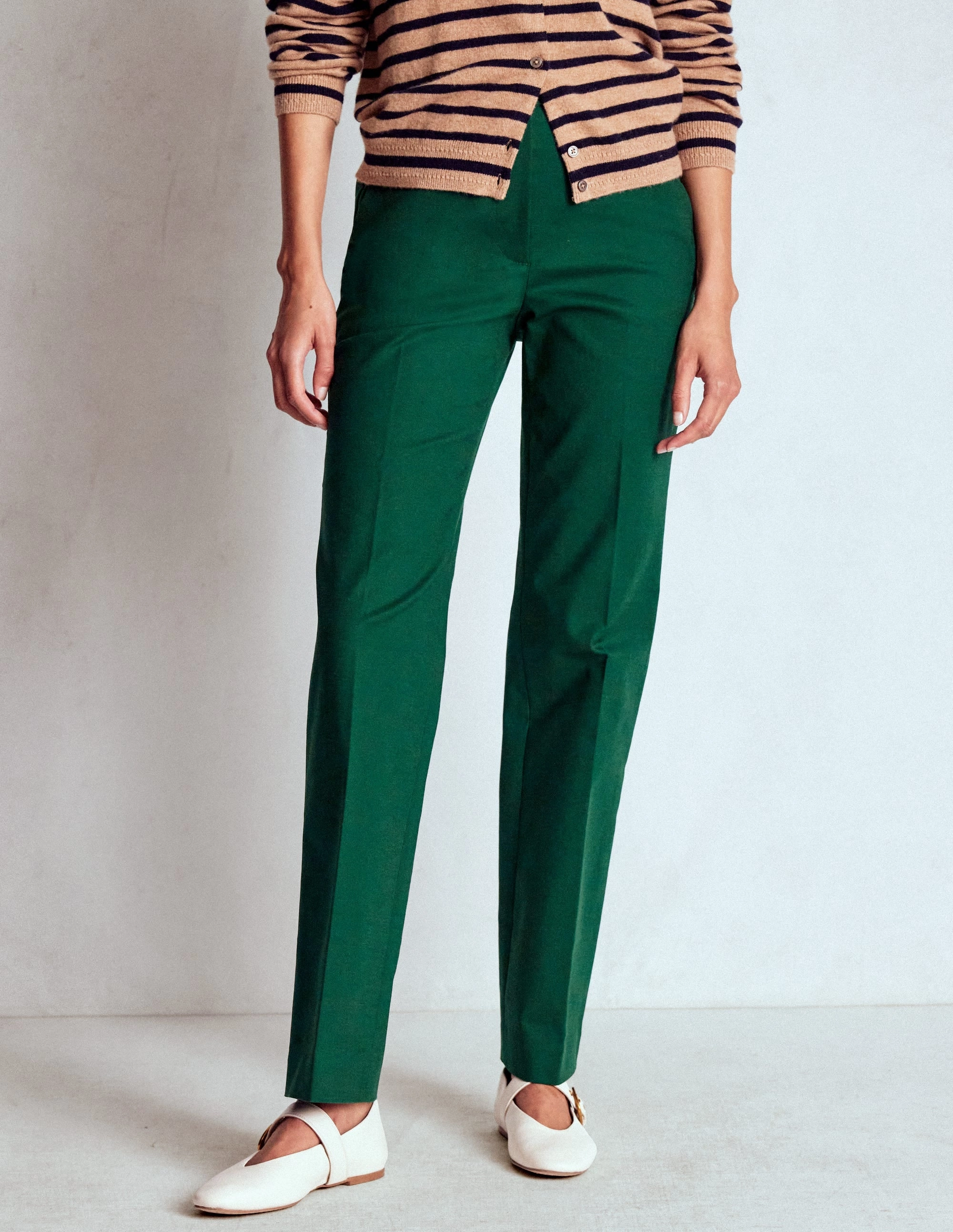 Fashionable Look Comfort Fit Full Length Canonbury Trousers-Emerald Green