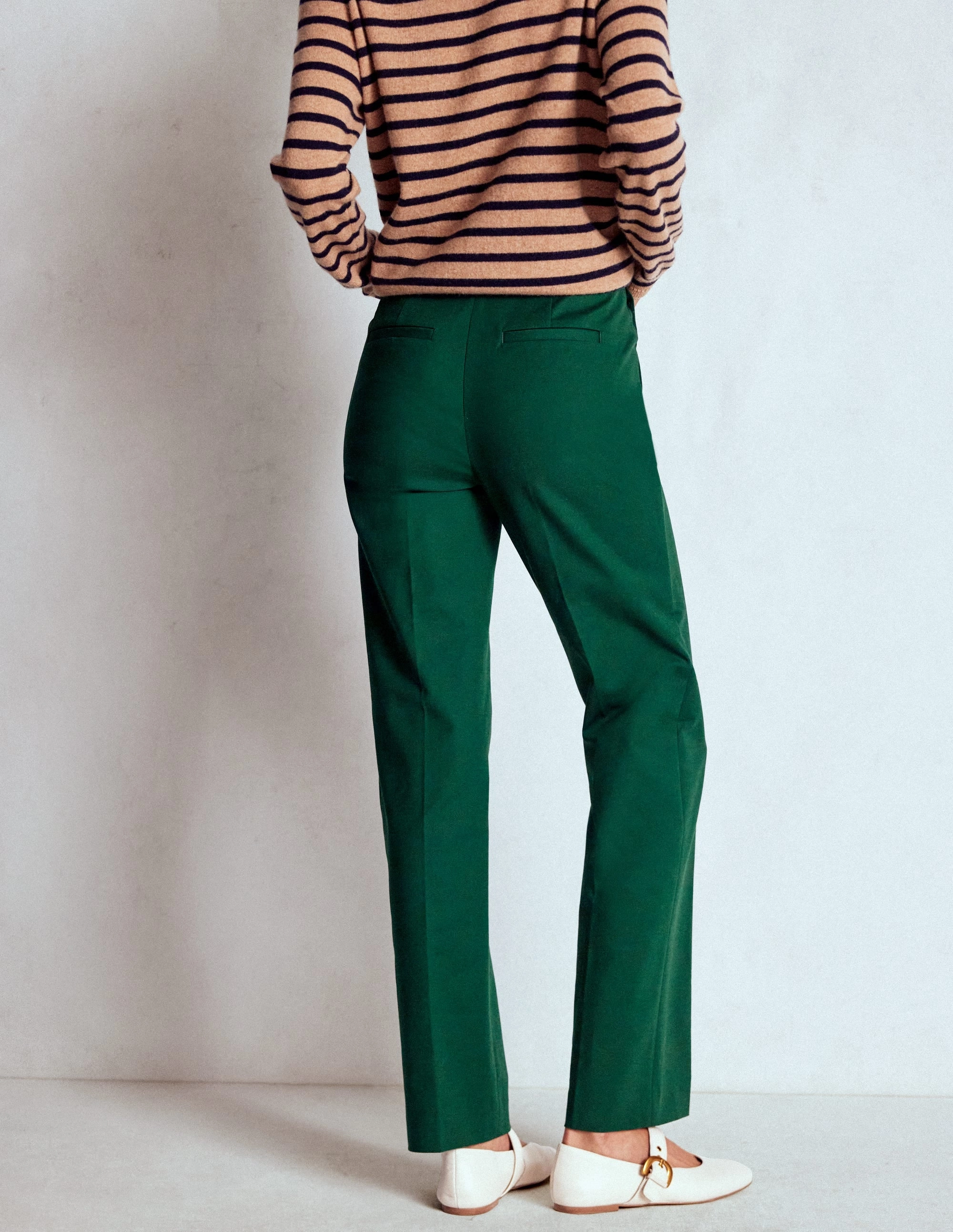 Full Length Canonbury Trousers-Emerald Green Premium Stretch