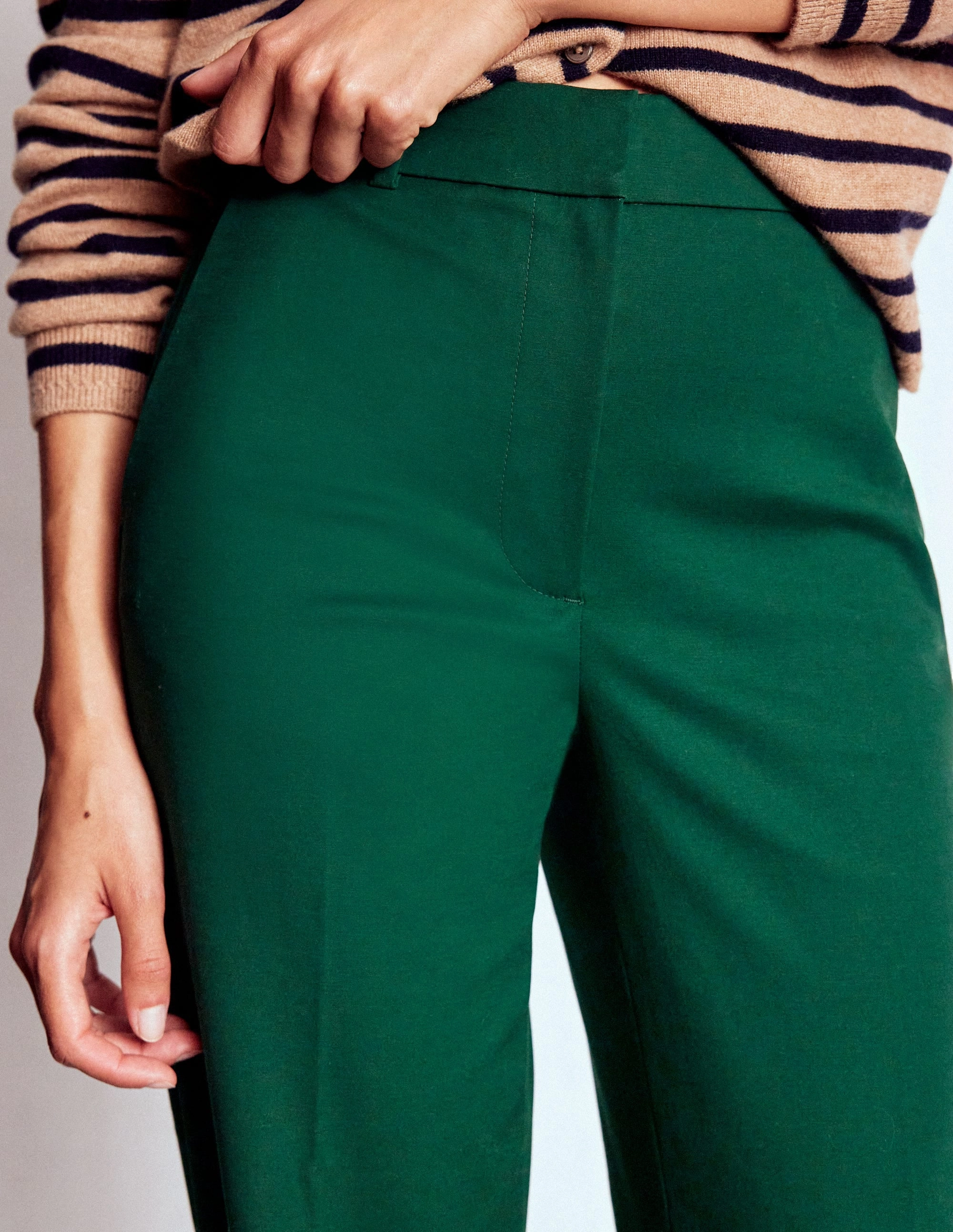 Wrinkle-Resistant Full Length Canonbury Trousers-Emerald Green