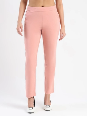 Timeless Fit Madame High-Waist Cotton Blend Pink Trousers