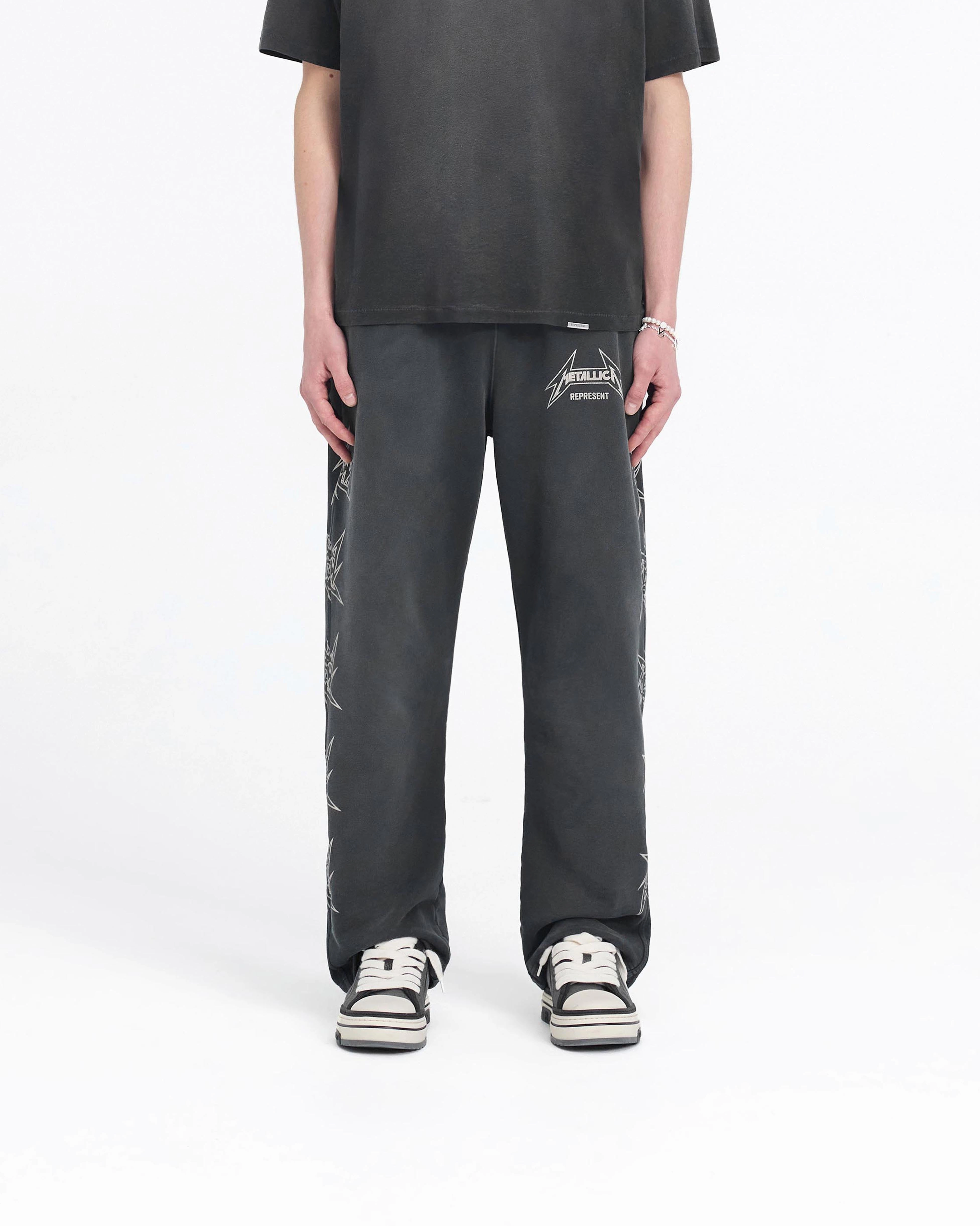 Mesh Comfort Functional Stretch Represent X Metallica Local Crew Sweatpant - Stained Black