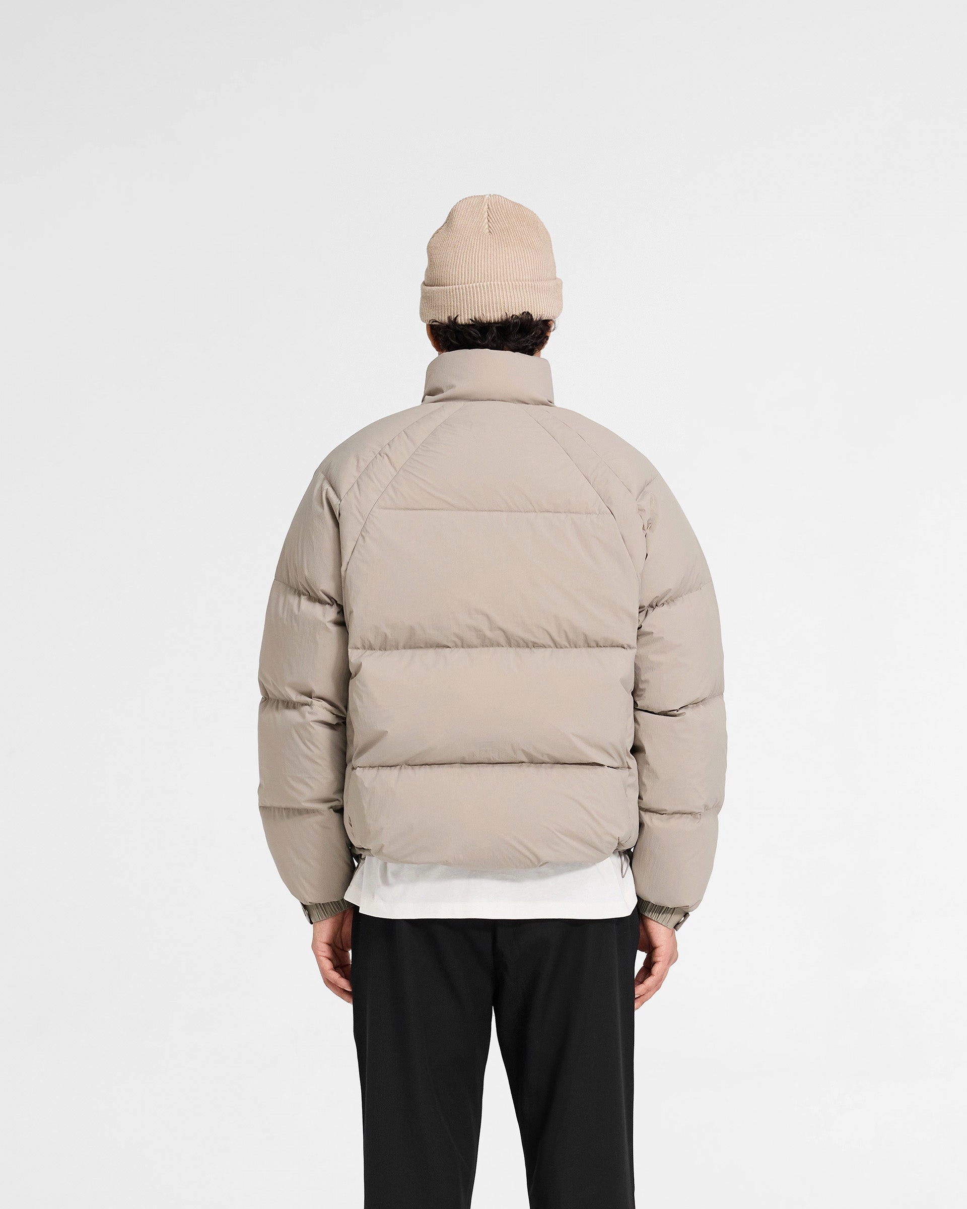 Concealed Zippers ErgonomicCut Funnel Neck Puffer - Dune