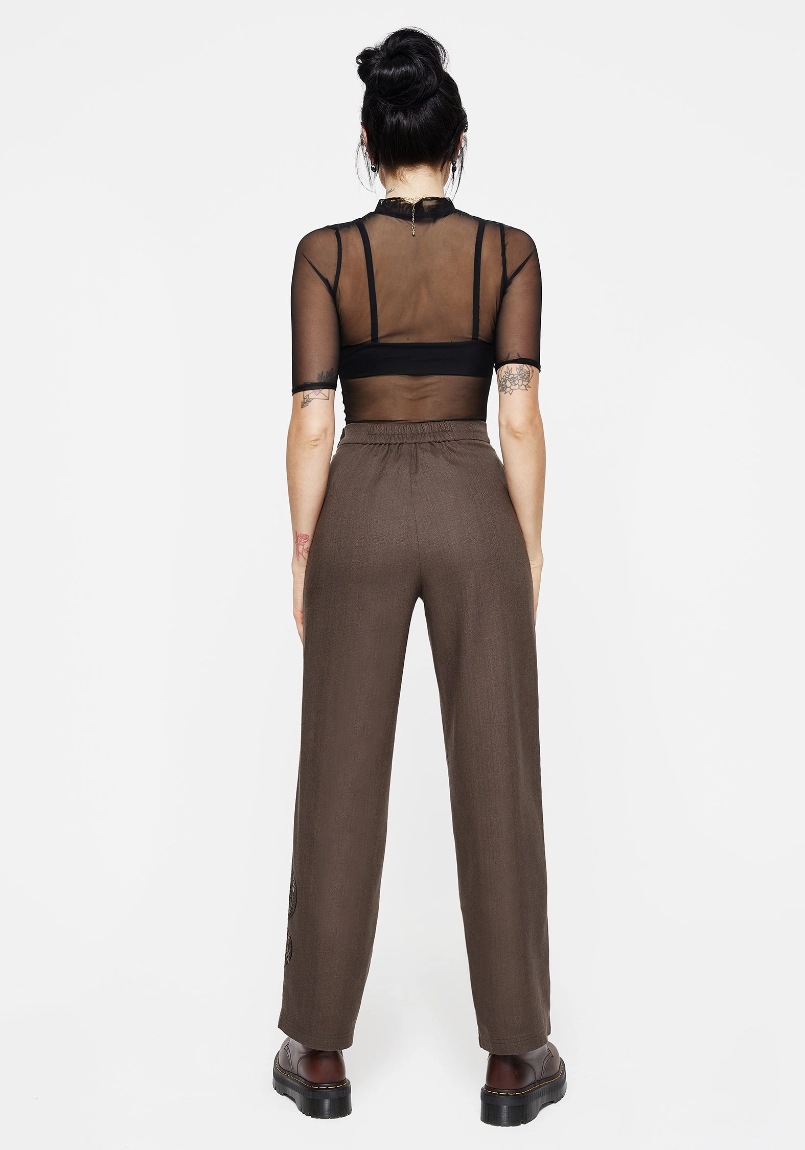 Gaia Linen Blend Snake Embroidered Wide Leg Trouser EcoFriendlyDye