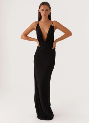 Game Player Maxi Dress - Black Chill Fashion