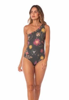 Low Drag Surface Texture Garden One Shoulder One Piece