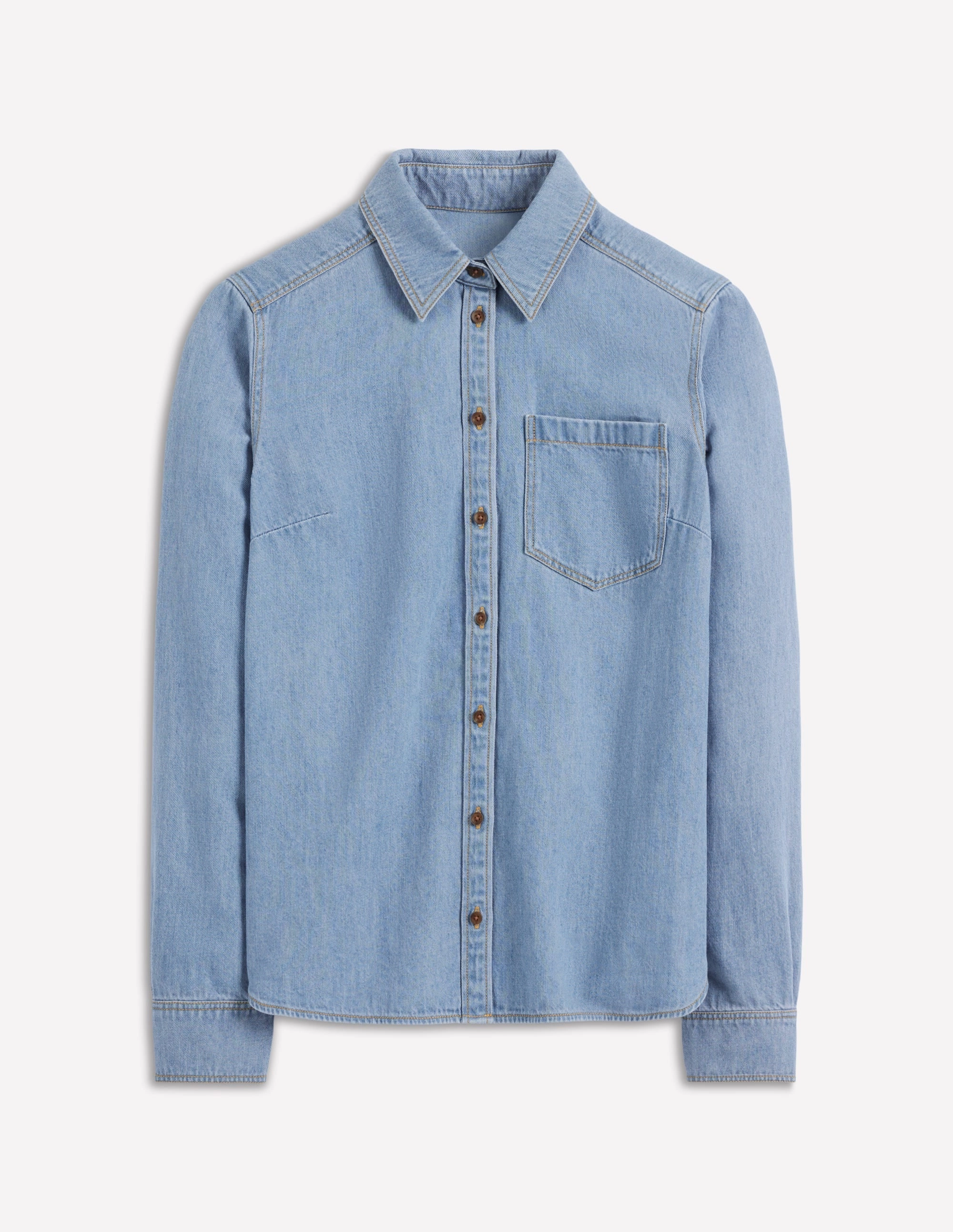 Denim Shirt-Light Authentic Smooth Finish Bold Hue