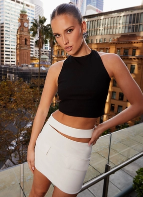 Danger Zone Cut Out Mini Skirt - Ivory Breezy Mood