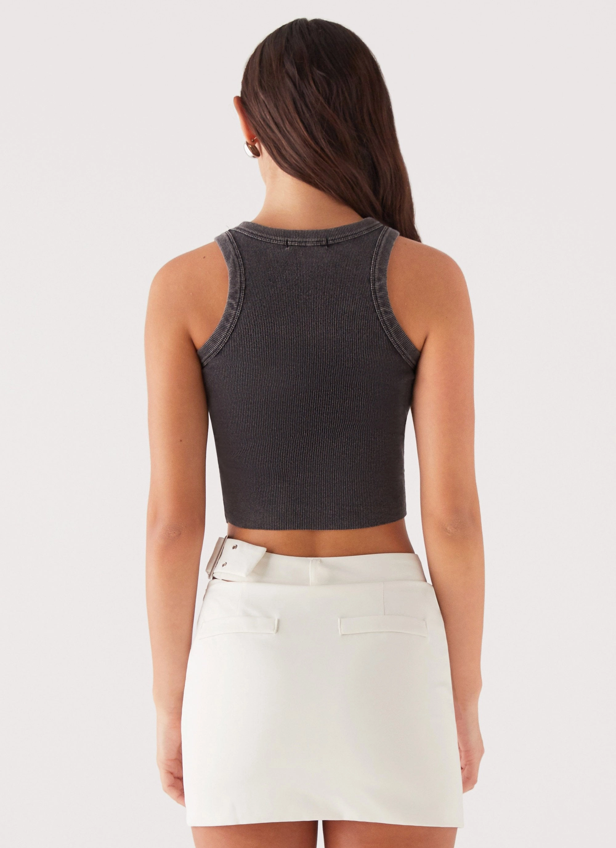 Danger Zone Cut Out Mini Skirt - Ivory Hip Skimming