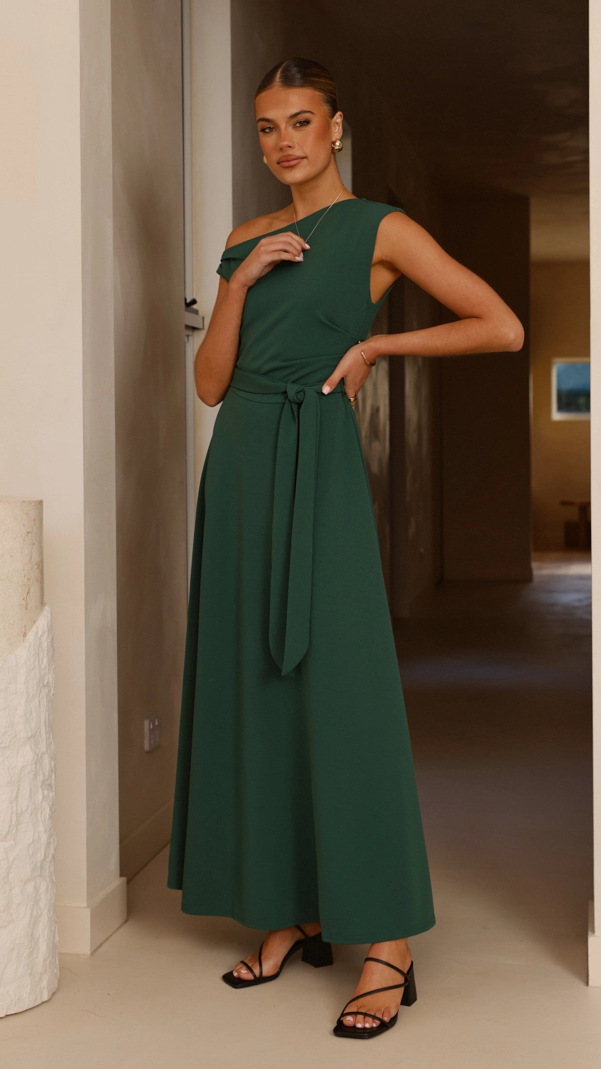 Gemma Maxi Dress - Emerald Green Smooth Layers Shared Moment