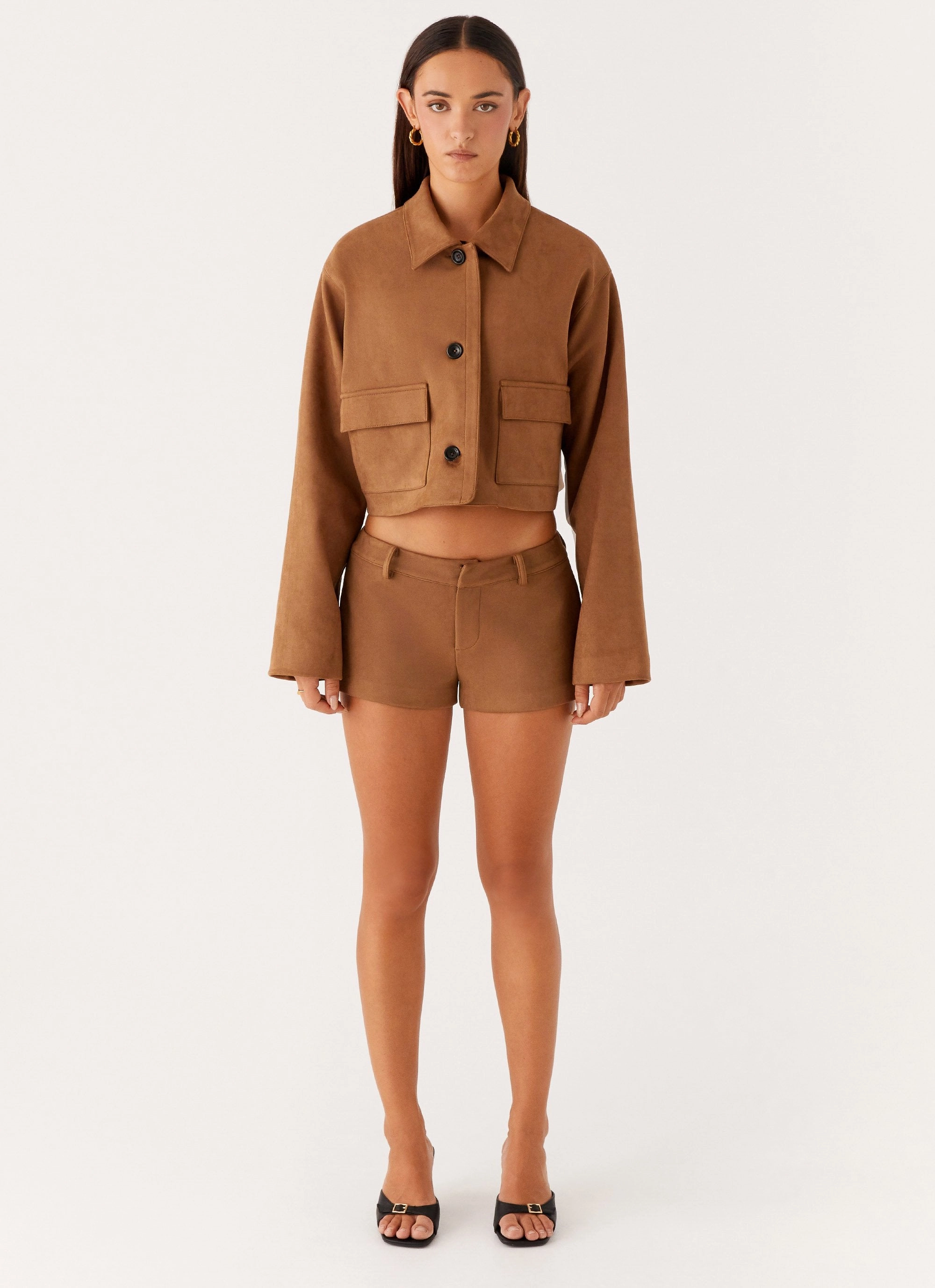 Compact packaging Gio Crop Jacket - Brown
