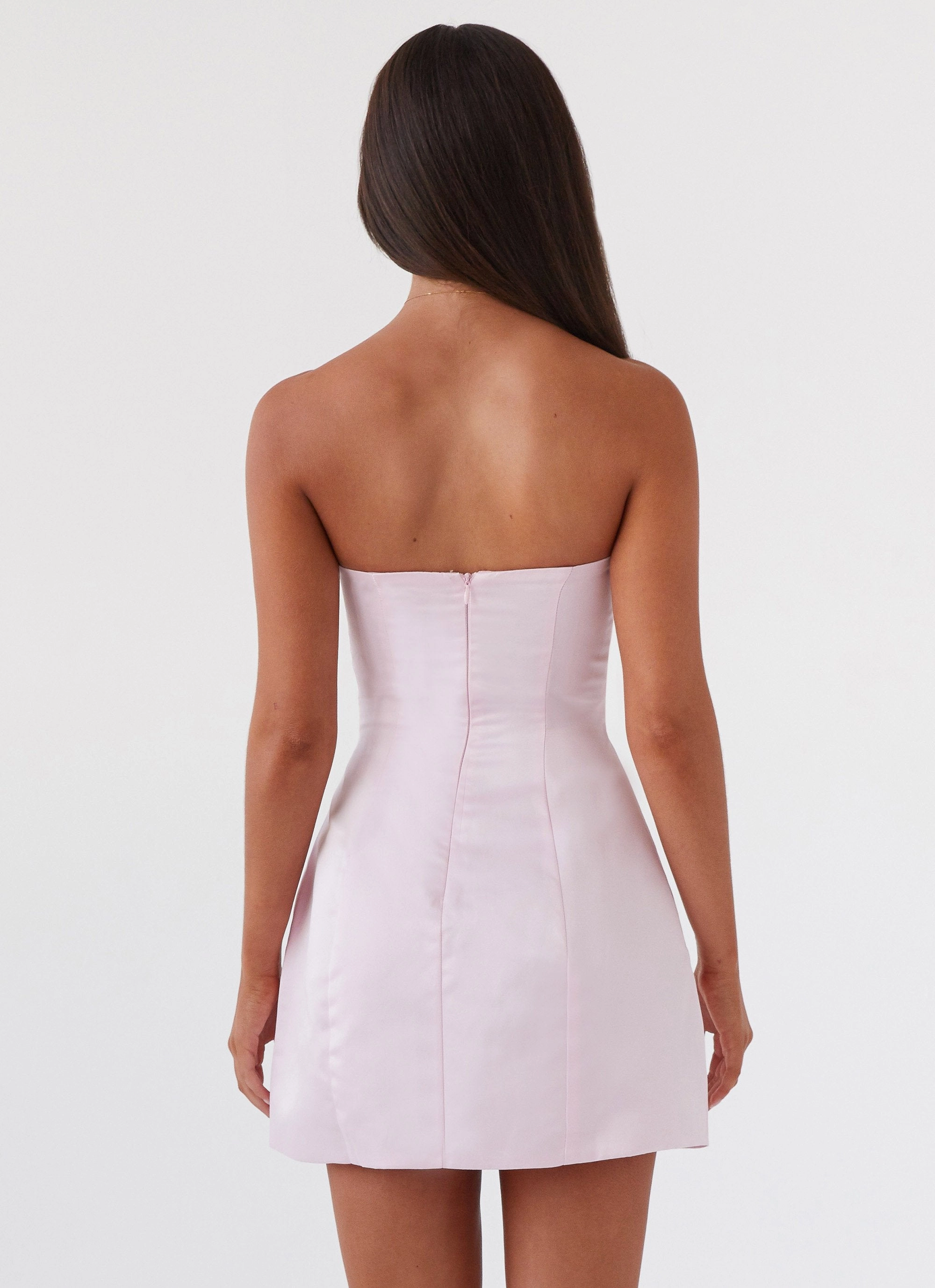 Soft Harmony Polished Style Girl Crush Bow Mini Dress - Pink