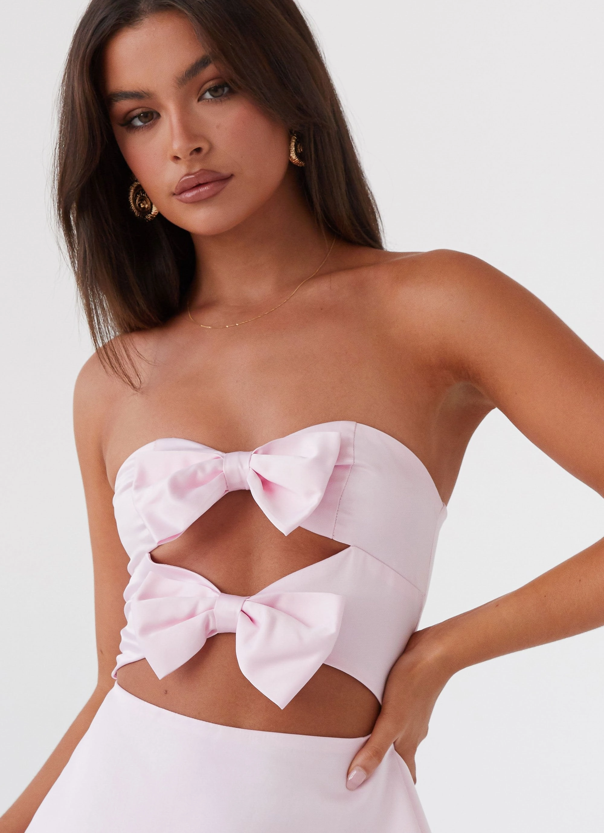 Seasonal Style Girl Crush Bow Mini Dress - Pink