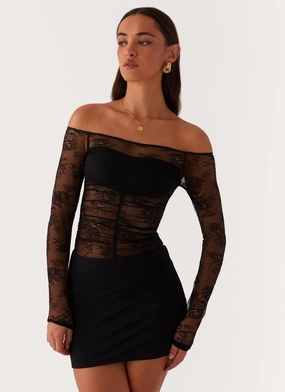 Dual Tones Smart Layers Collide Lace Mini Dress - Black