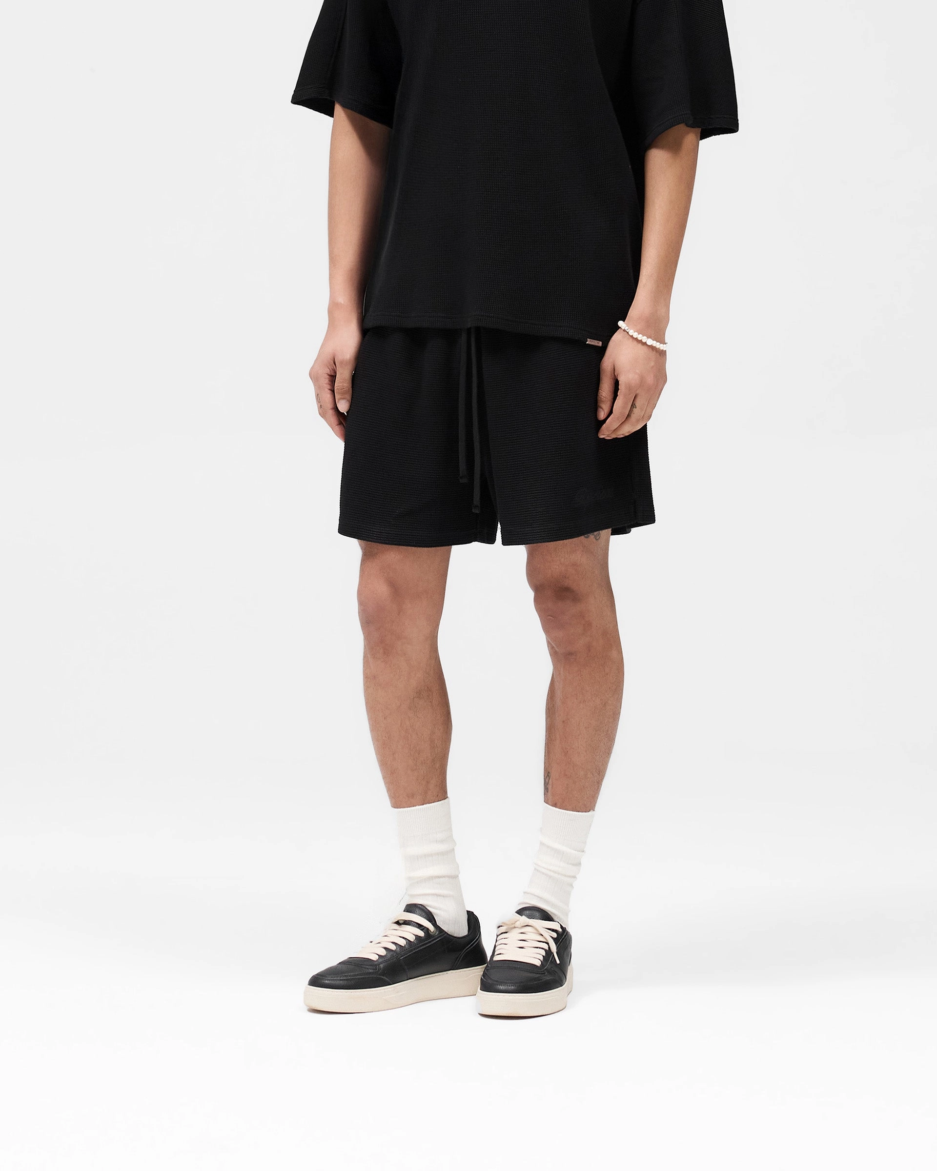 club wear Fresh Day Waffle Shorts - Black