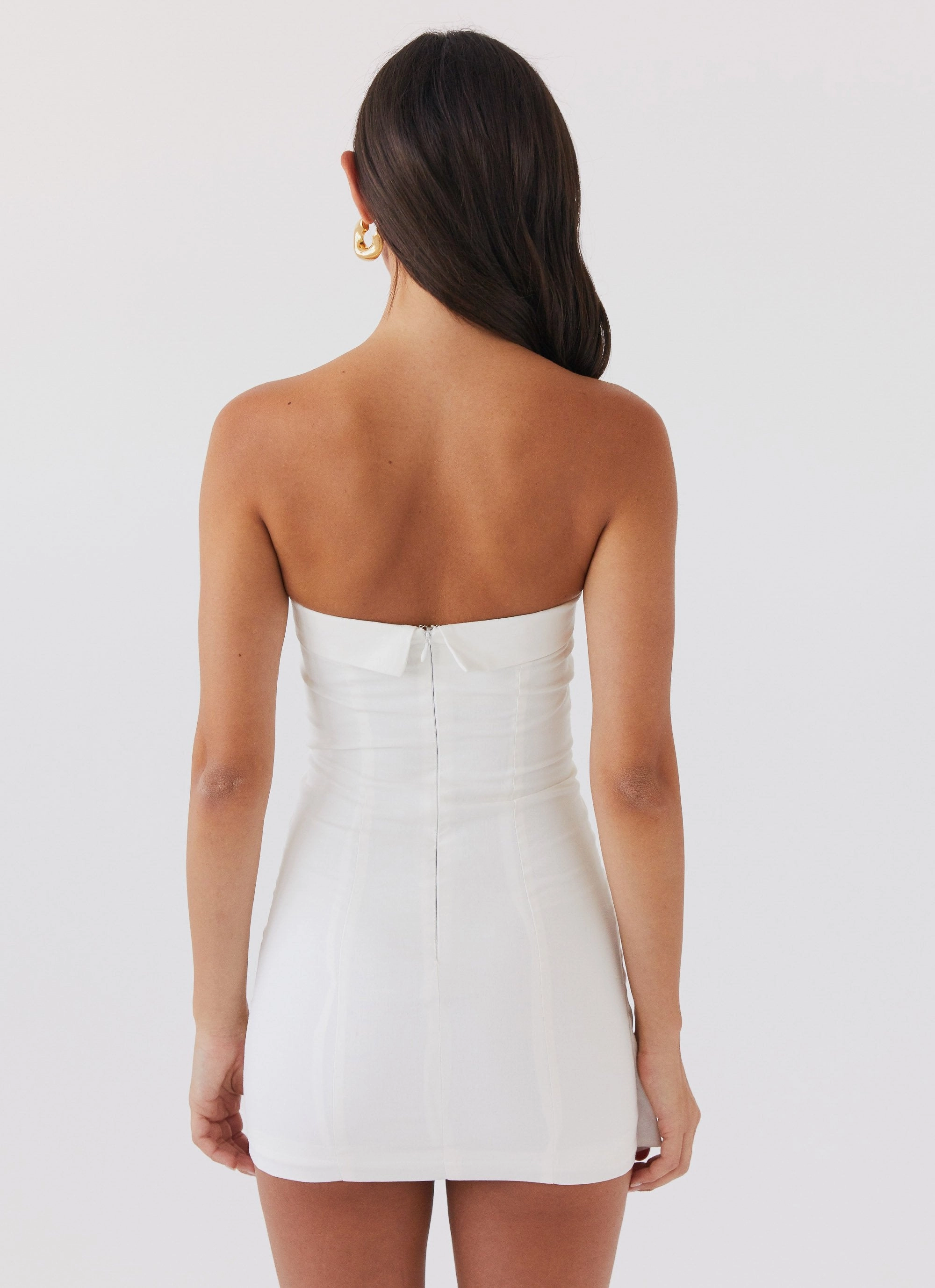 Everyday-Use Lavinia Linen Tube Mini Dress - White