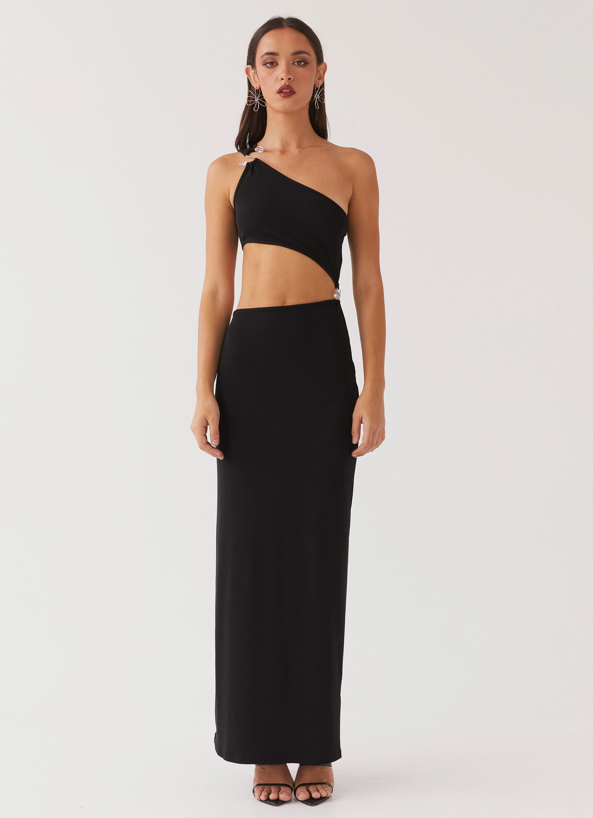 On The Moon Maxi Dress - Black Neat Finish Easy Going