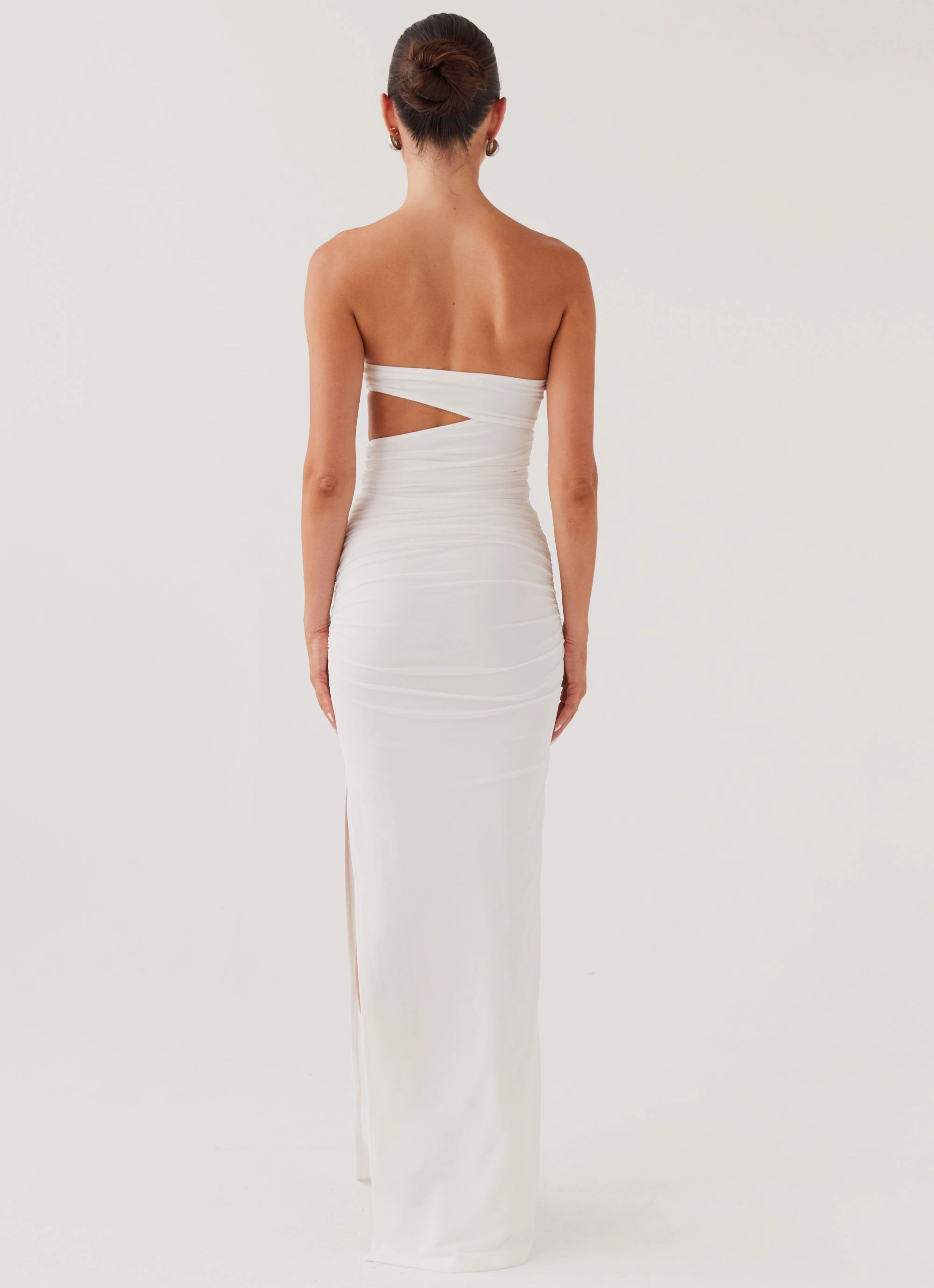 Soft Touch Into Pieces Mesh Maxi Dress - White
