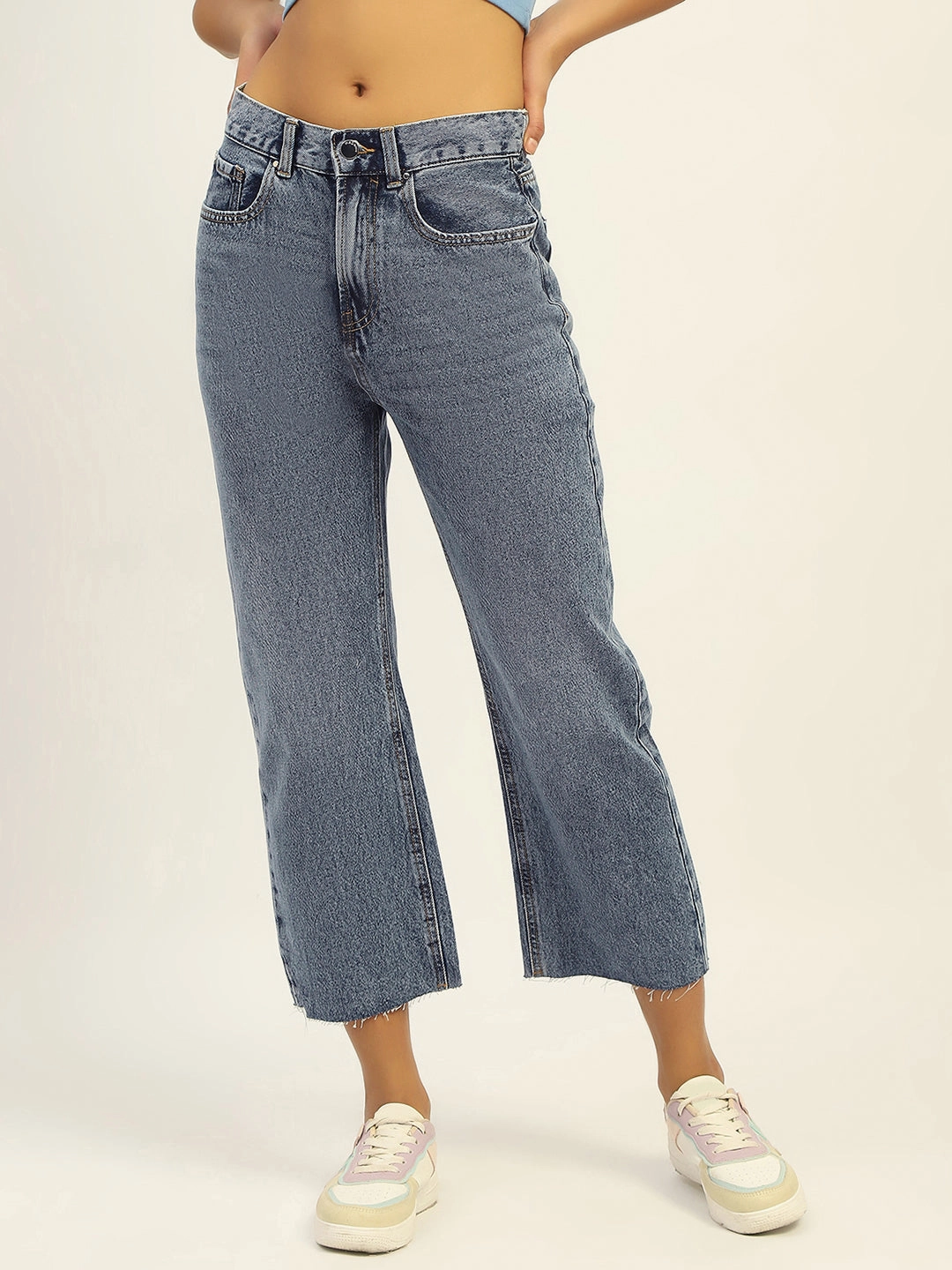 Madame Blue Boyfriend Fit Cotton Denim Softened Seams