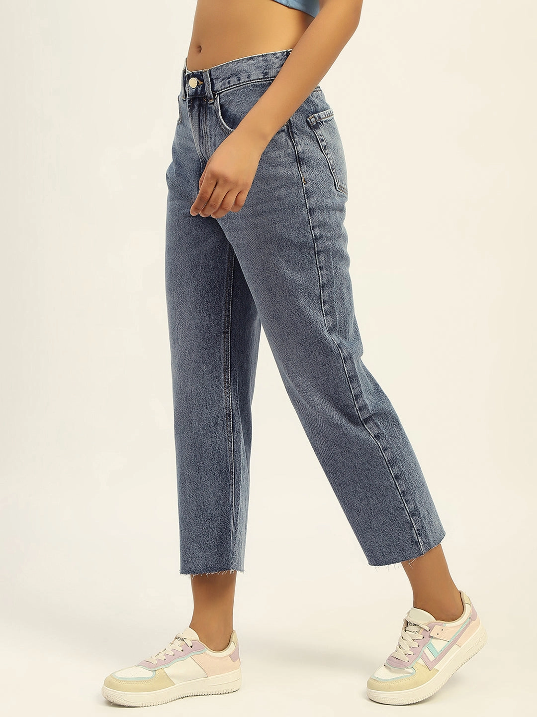 Madame Blue Boyfriend Fit Cotton Denim Date Night Loose Vintage Lover Versatile Winter Warmth