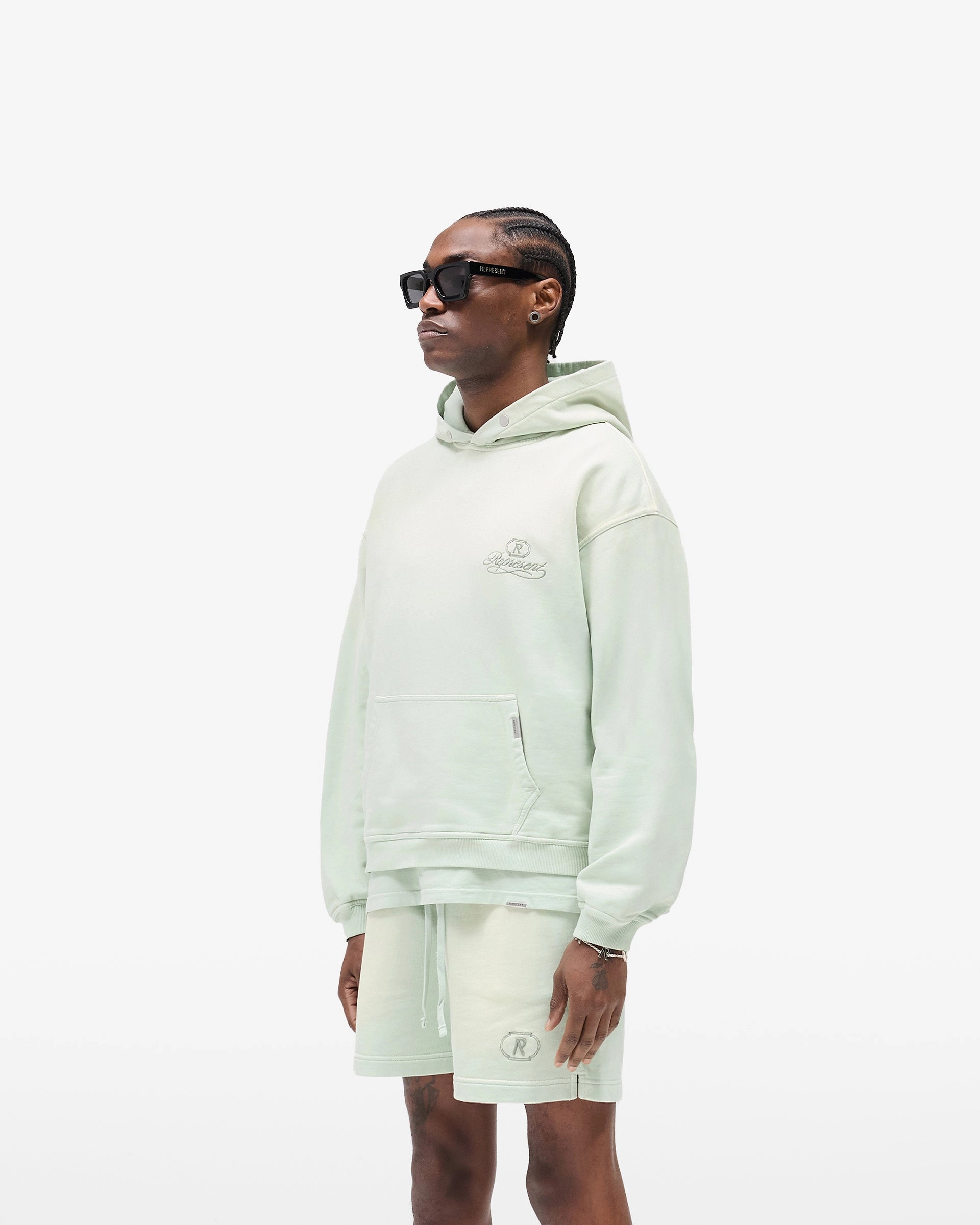 Grand Vintage Hoodie - Washed Sage Heathered Texture