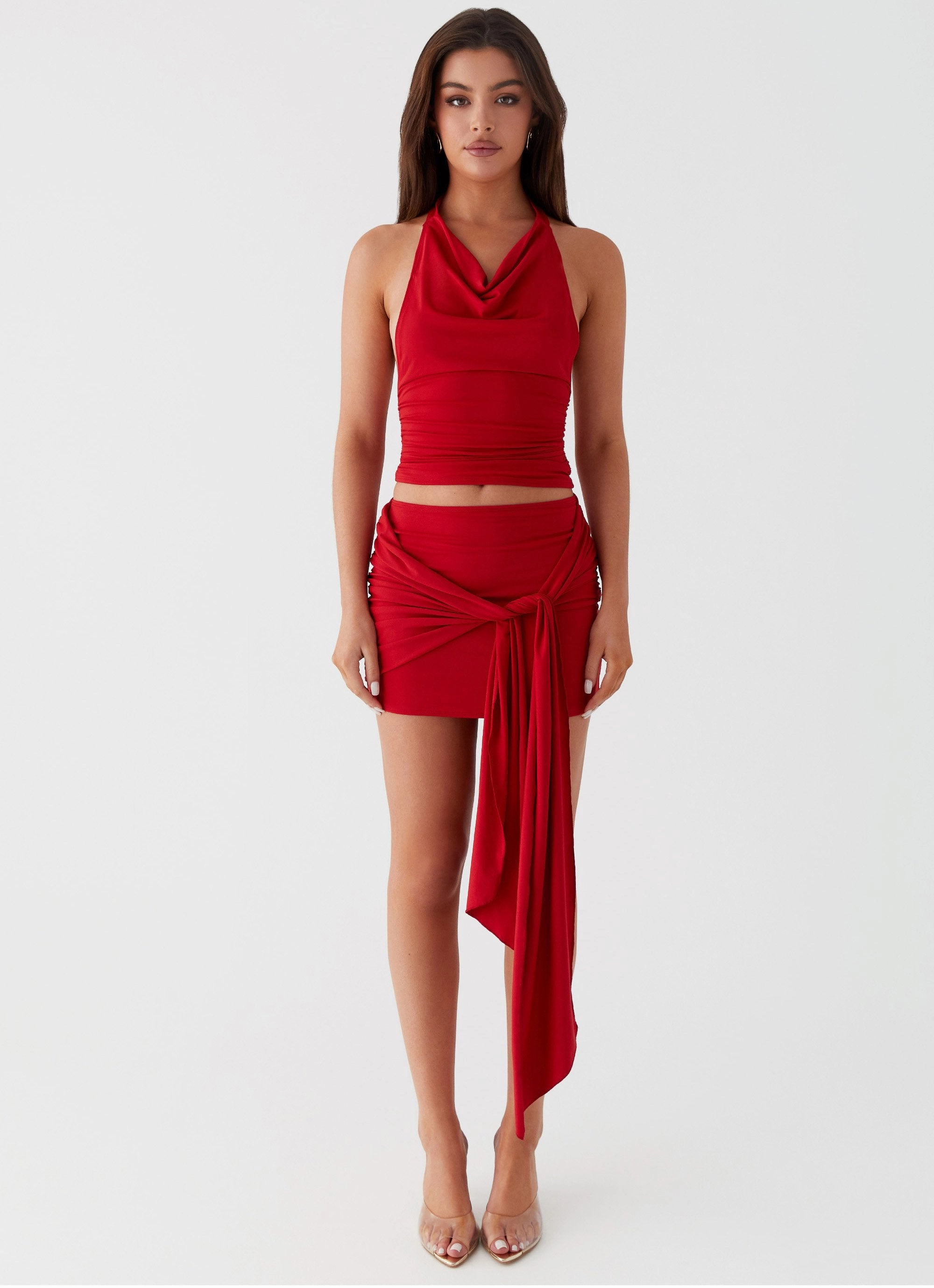 Mid Rise Water Repellent Grazie Lou Mini Skirt - Red