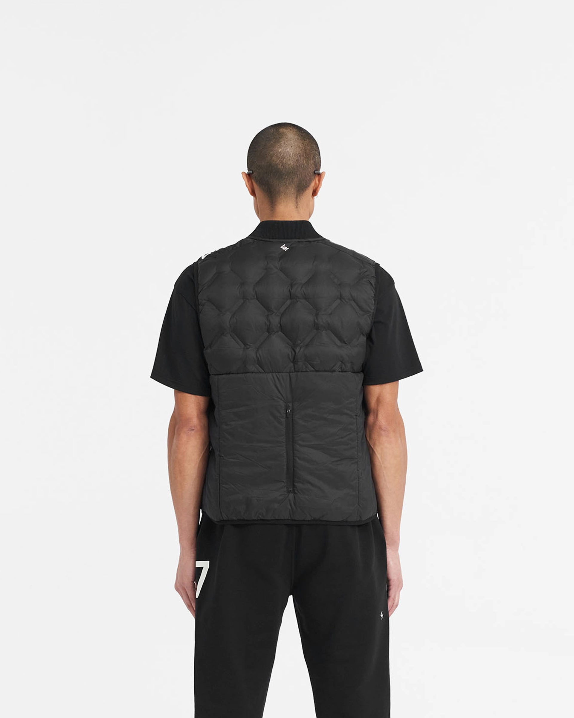 247 Lightweight Gilet - Black Double Buttons
