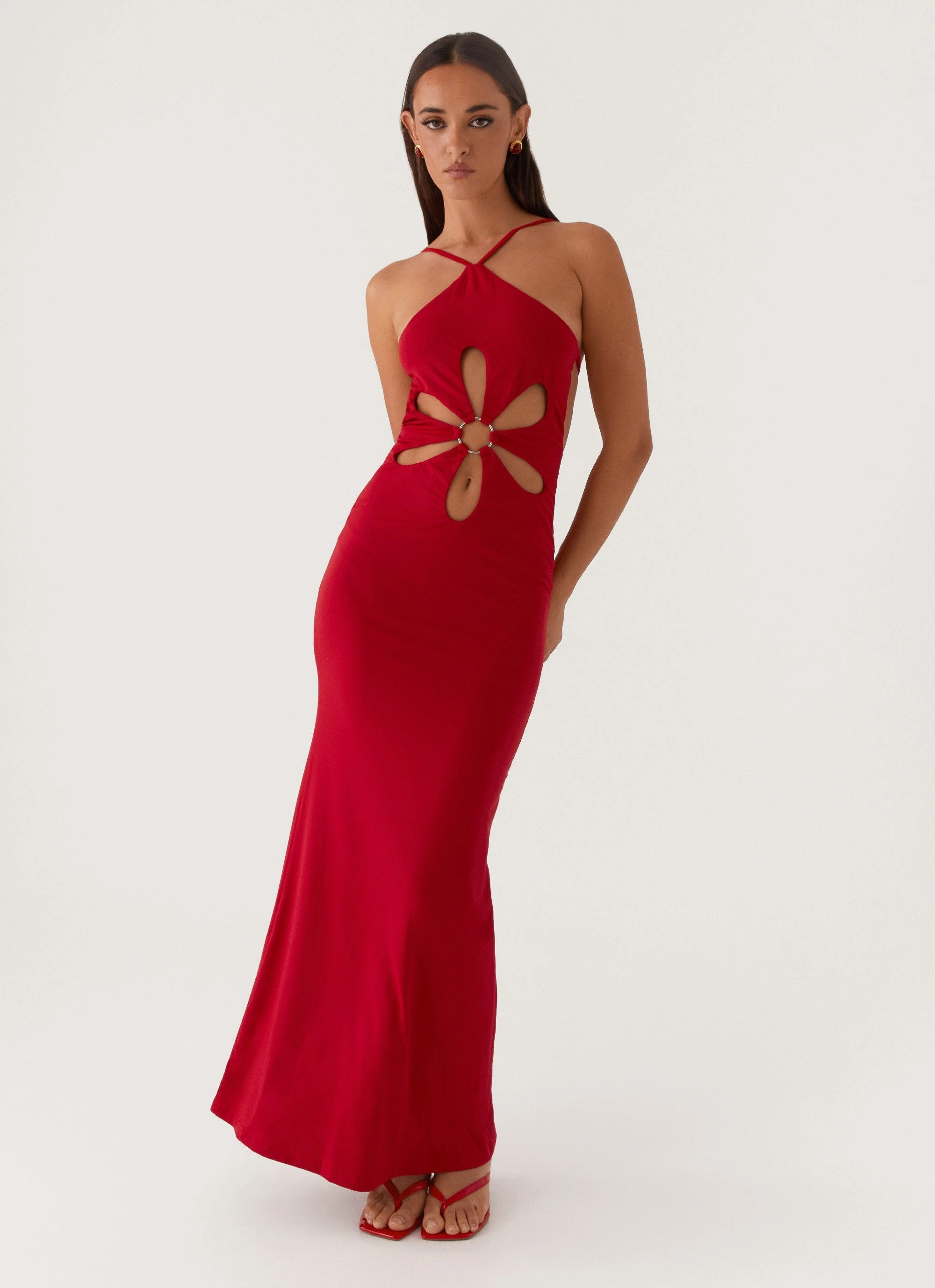 Clean Texture Grow Together Maxi Dress - Red