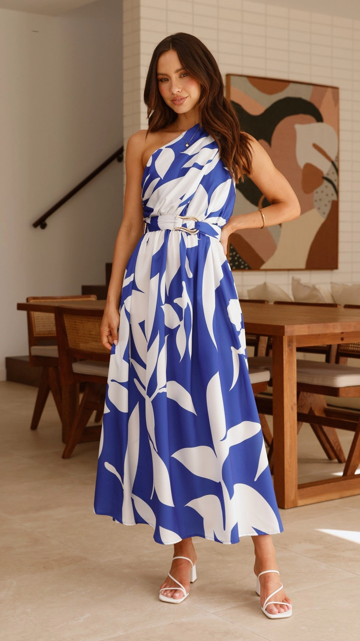 All Time Fit Hadas Maxi Dress - Cobalt/White Print
