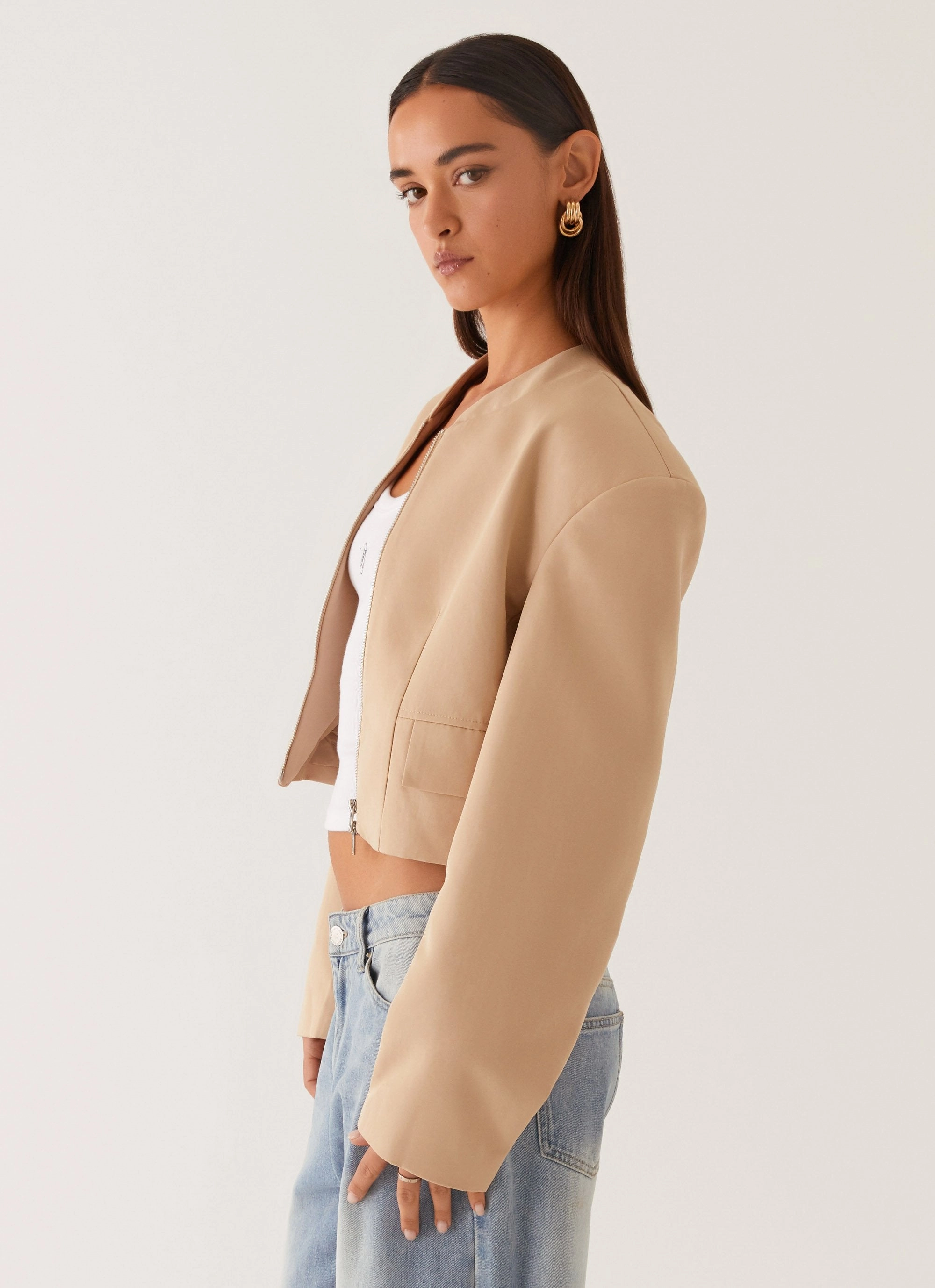 Weatherproof Technology Halyn Cropped Bomber Jacket - Brown