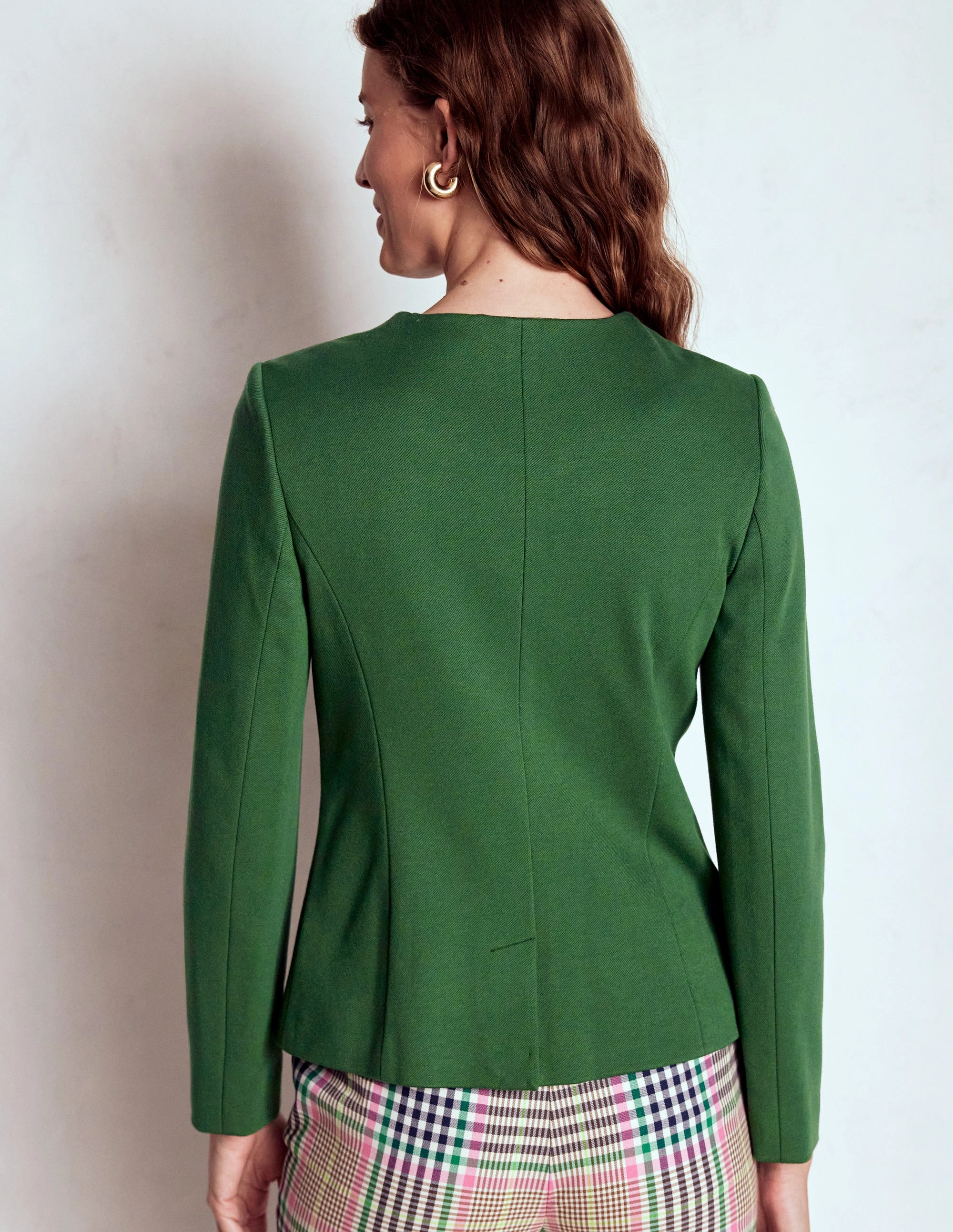 Hampstead Ponte Twill Blazer-Hunter Green Taped Seam Technology Water Repellent Fabric