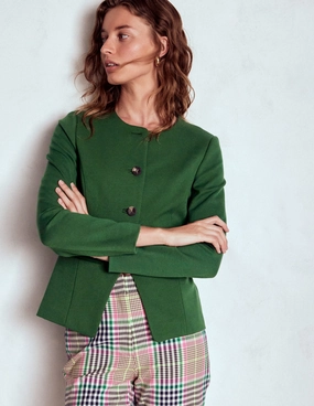 EcoFriendly Water Repellency Hampstead Ponte Twill Blazer-Hunter Green