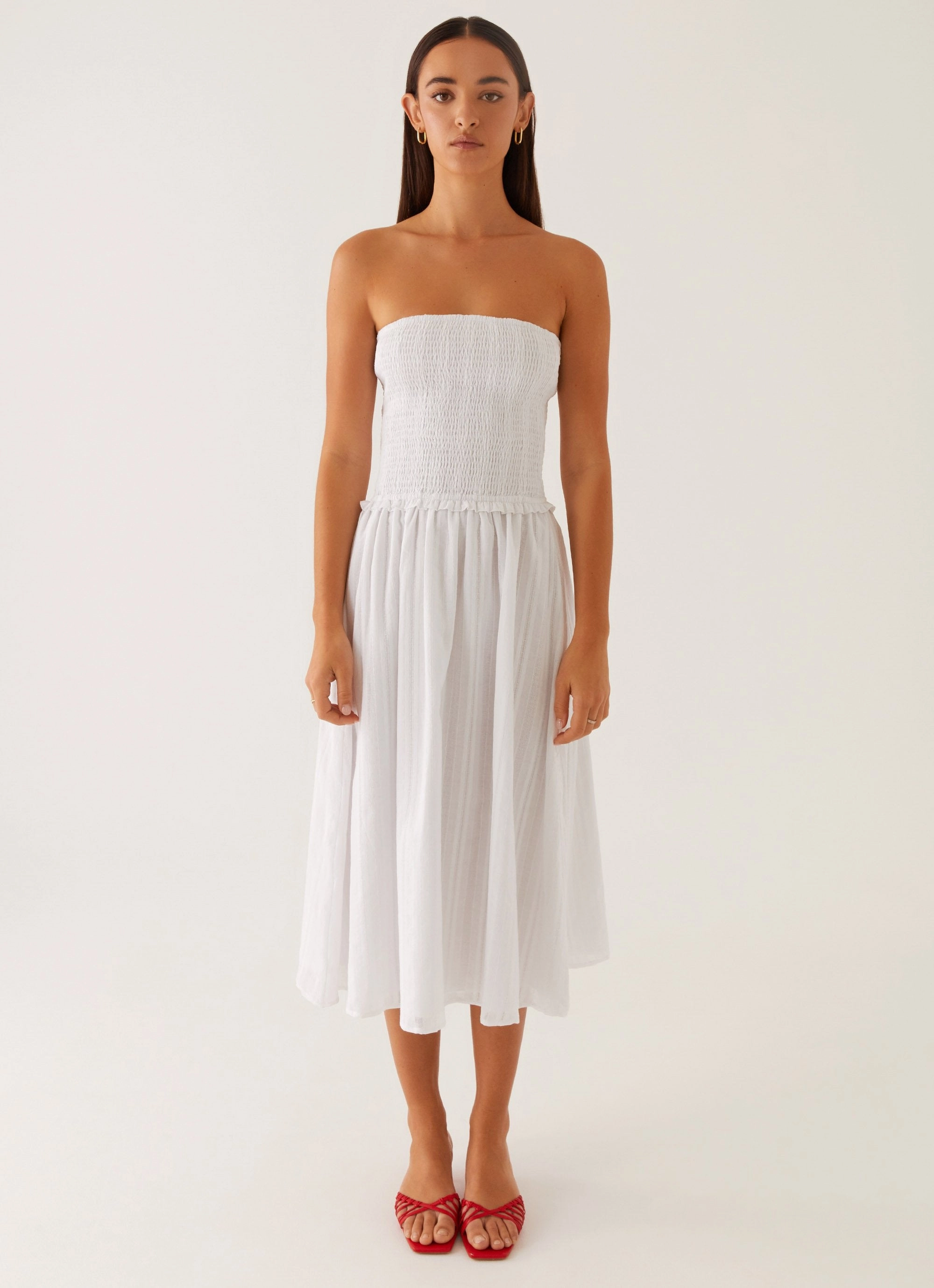 Lulie Shirres Midi Dress - Ivory Color-Blocked