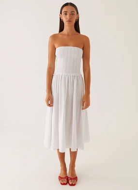 Lulie Shirres Midi Dress - Ivory Color-Blocked