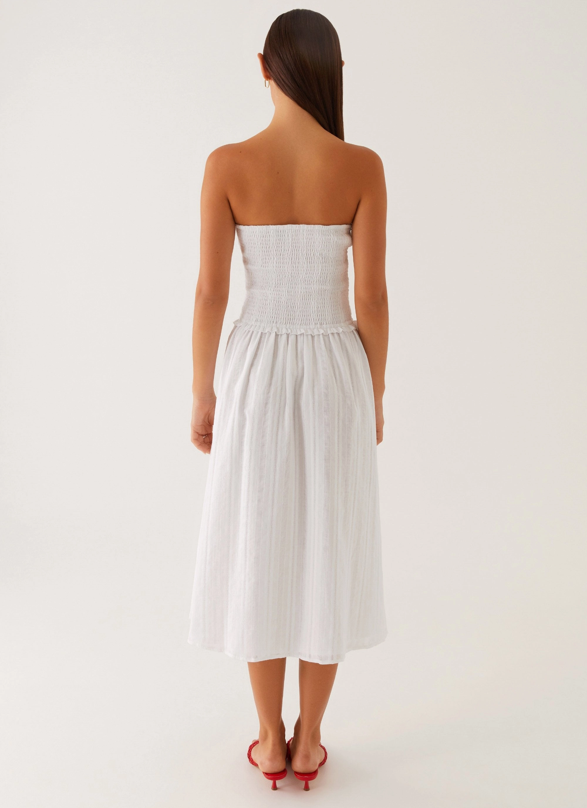 Lulie Shirres Midi Dress - Ivory Elegant Look Trend Movement