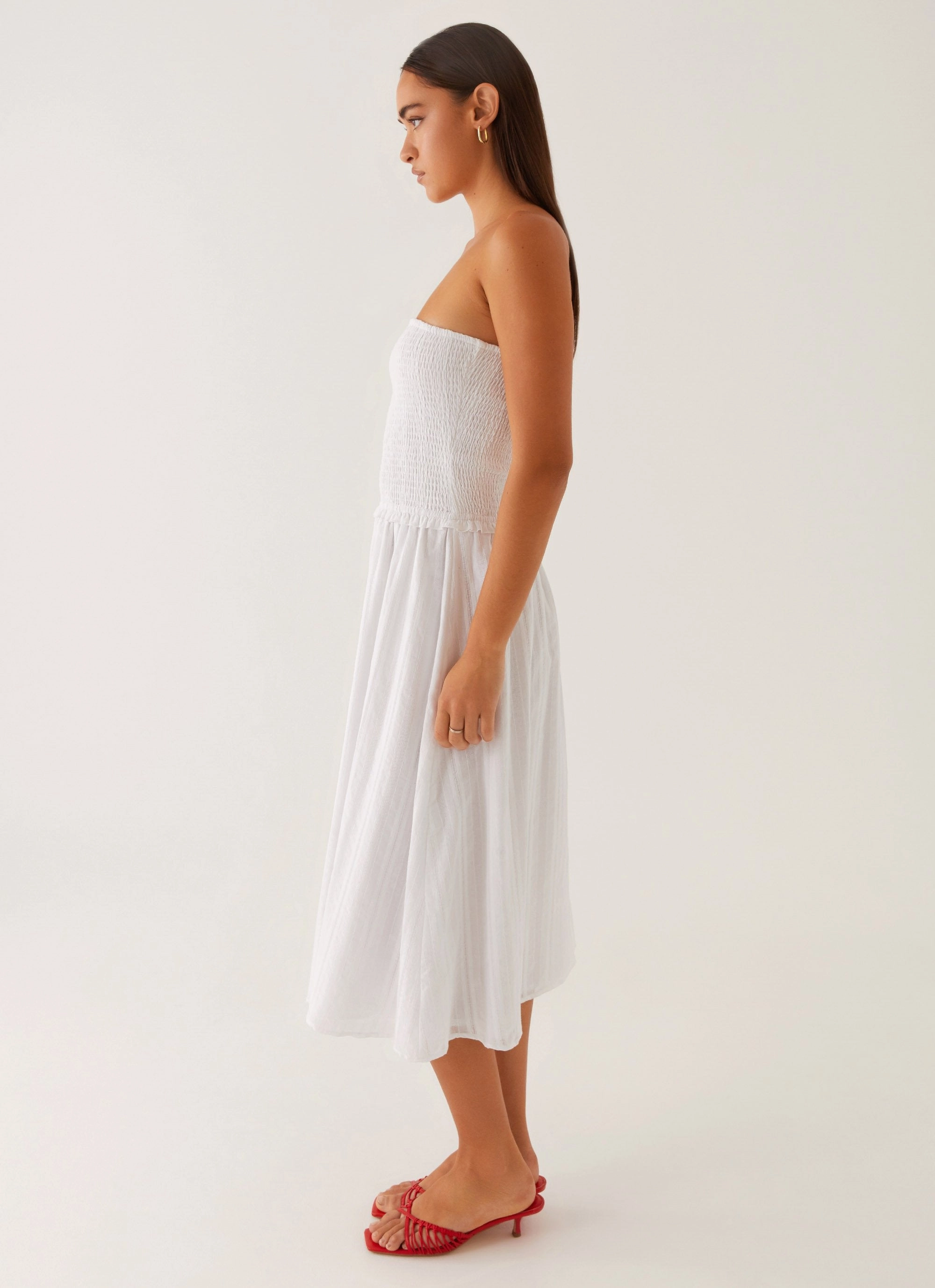 Lulie Shirres Midi Dress - Ivory Casual Style