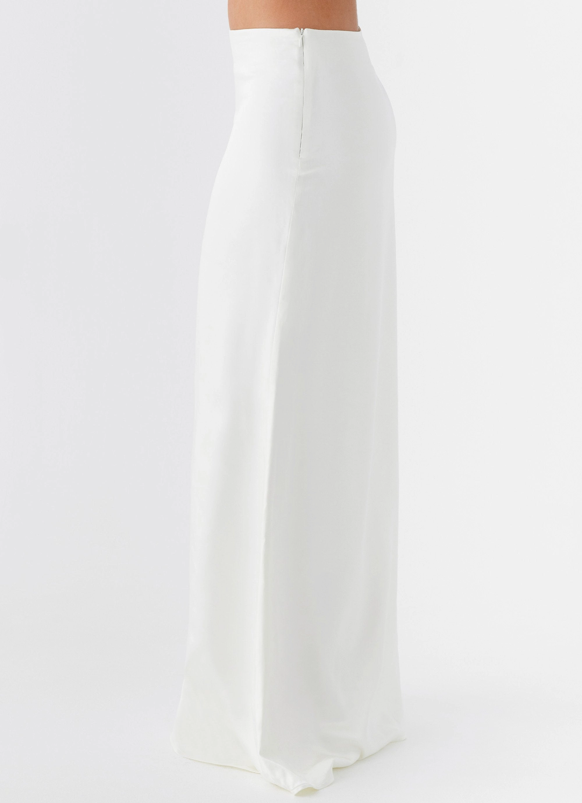 Minimalist Trim Morgan Low Rise Maxi Skirt - Ivory
