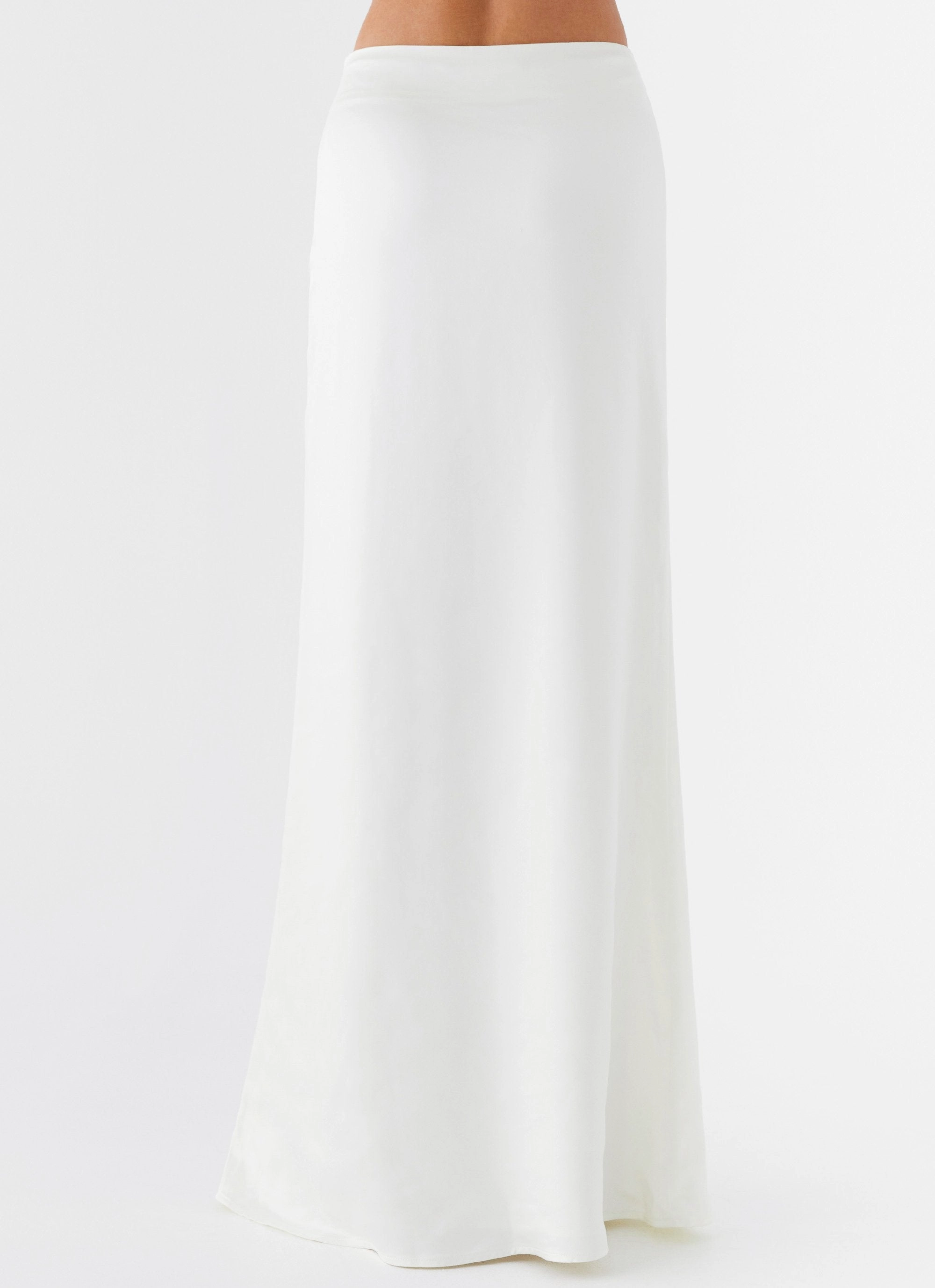 Minimalist fashion Morgan Low Rise Maxi Skirt - Ivory