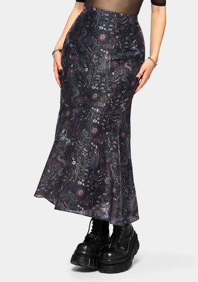Haunt Medieval Printed Asymmetric Midaxi Skirt Sustainable