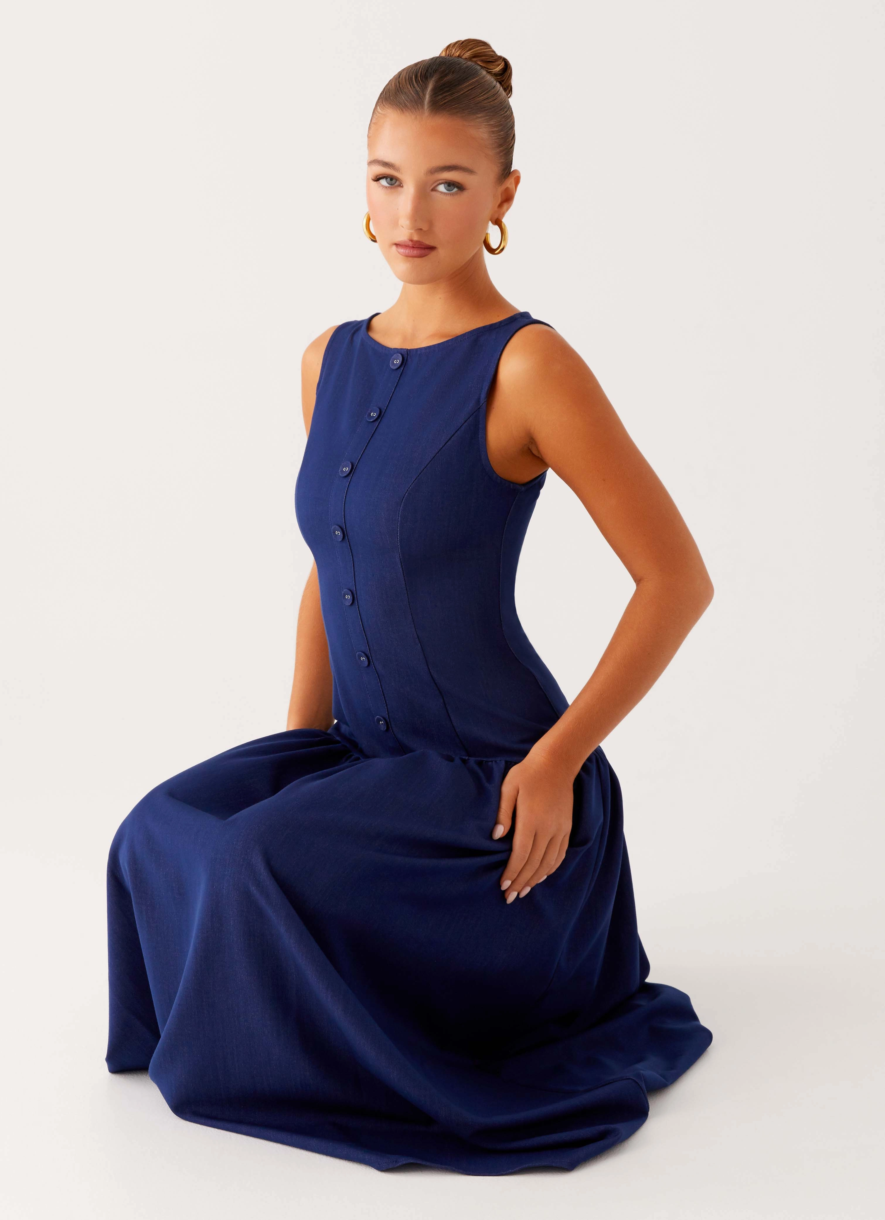 Refined Mood Hayes Denim Midi Dress - Indigo