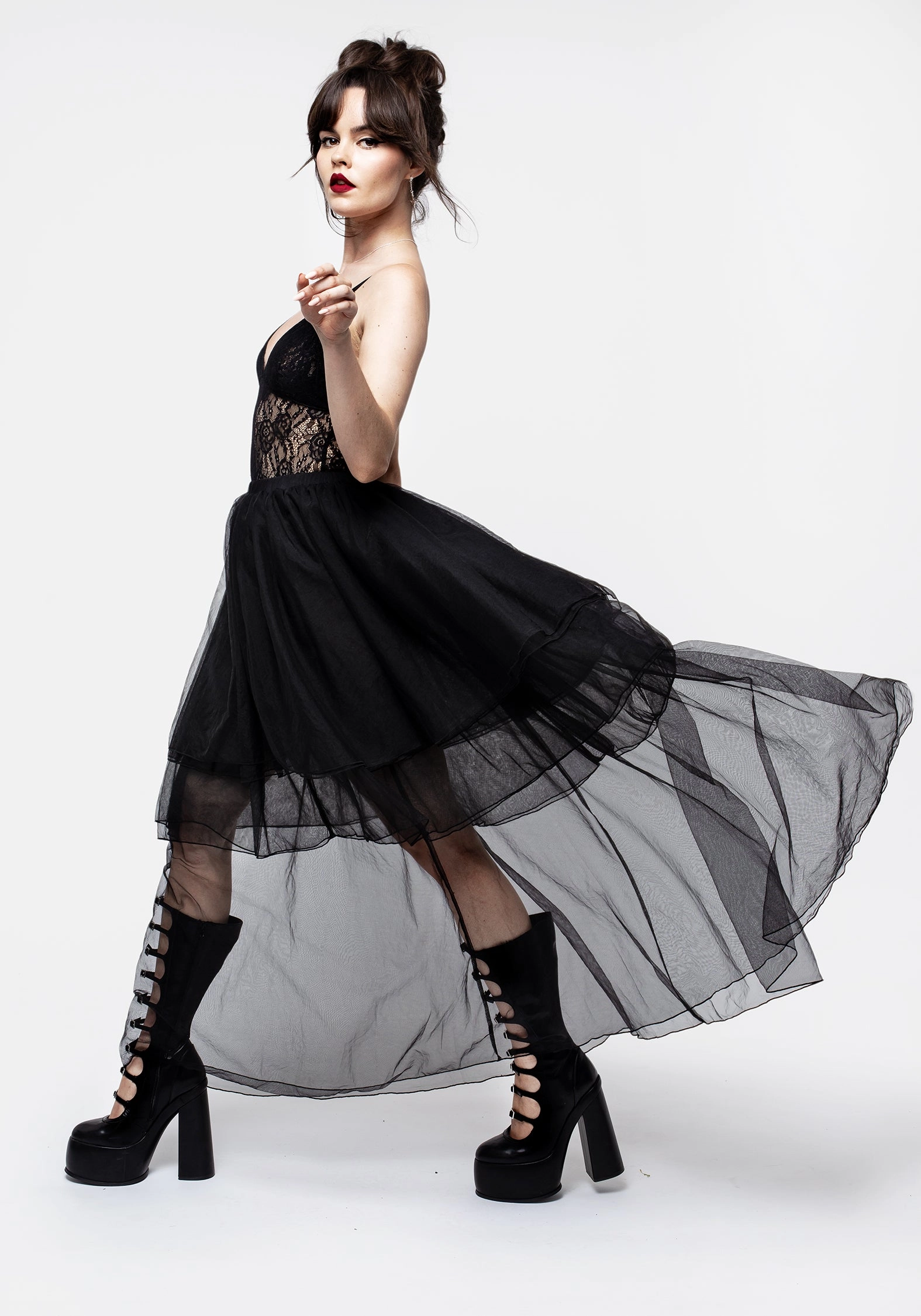 Headhunter Layered Tulle Maxi Skirt Cultural Heritage Neutral Wear