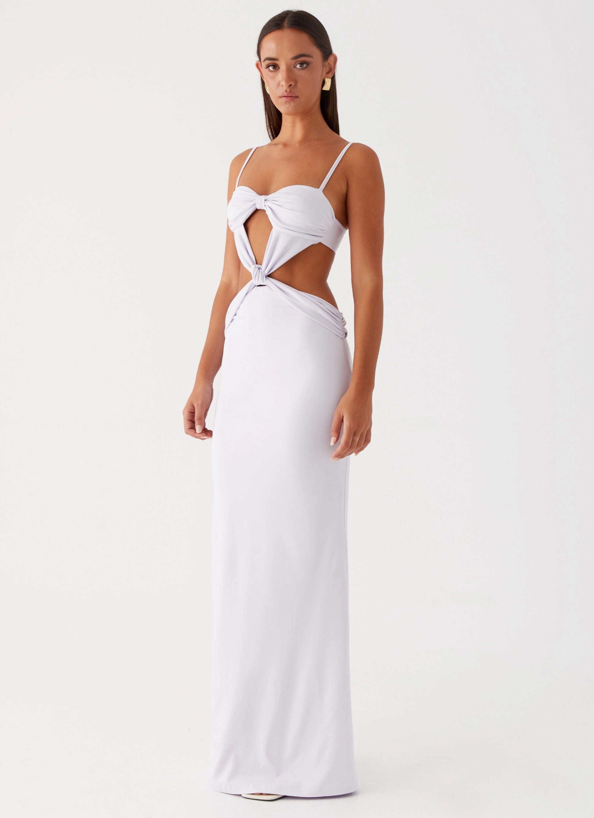 Heart And Soul Maxi Dress - Lavender Fold-Over-Detail