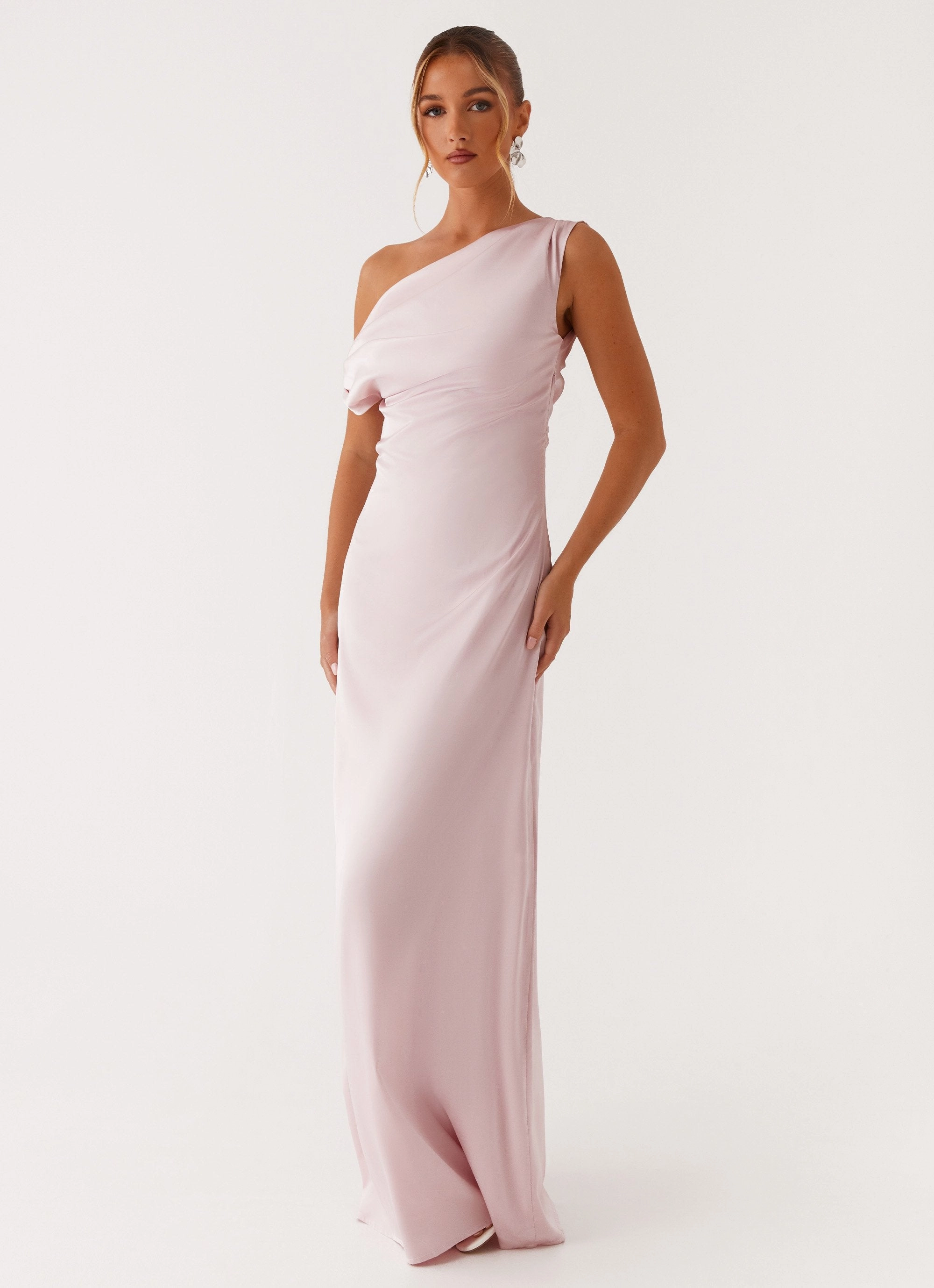 Light Attitude Heart Of Glass Satin Maxi Dress - Pink