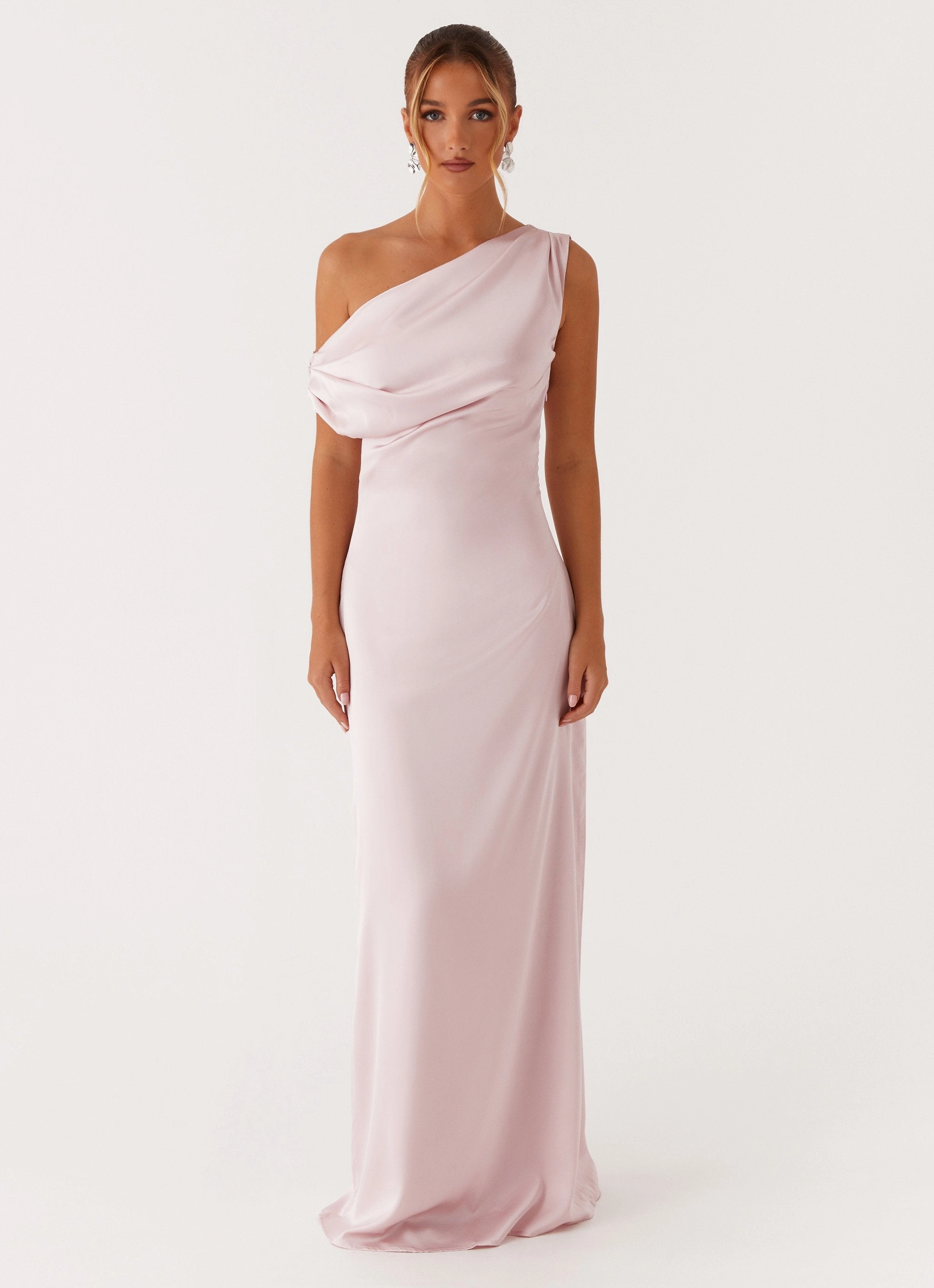 Heart Of Glass Satin Maxi Dress - Pink Relaxed Style Stylish Cut